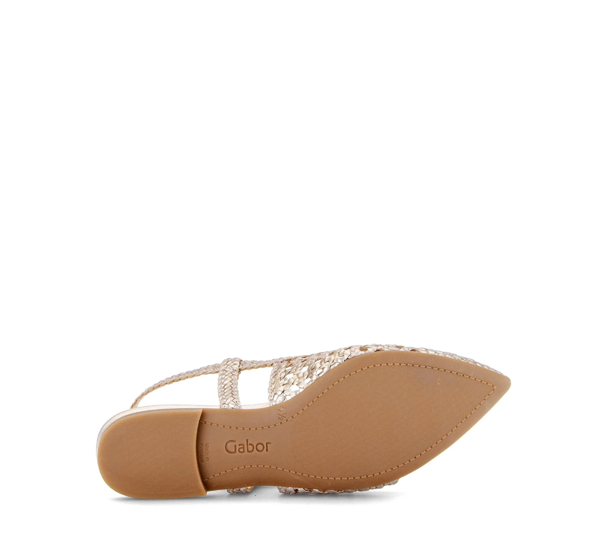 Escarpins brides arrière dorées en cuir tressé - Image 7
