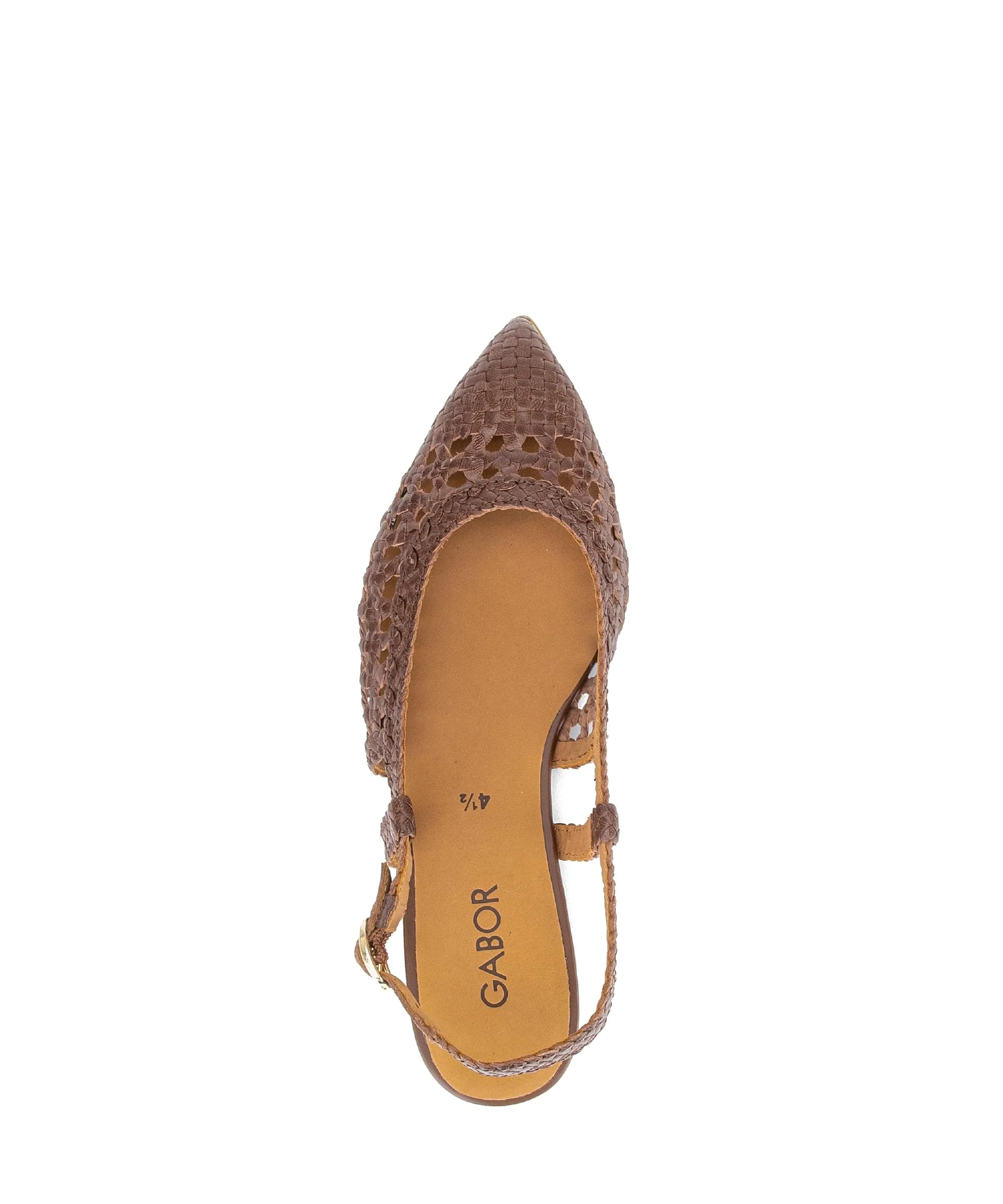 Escarpins brides arrière marron en cuir tressé - Image 3