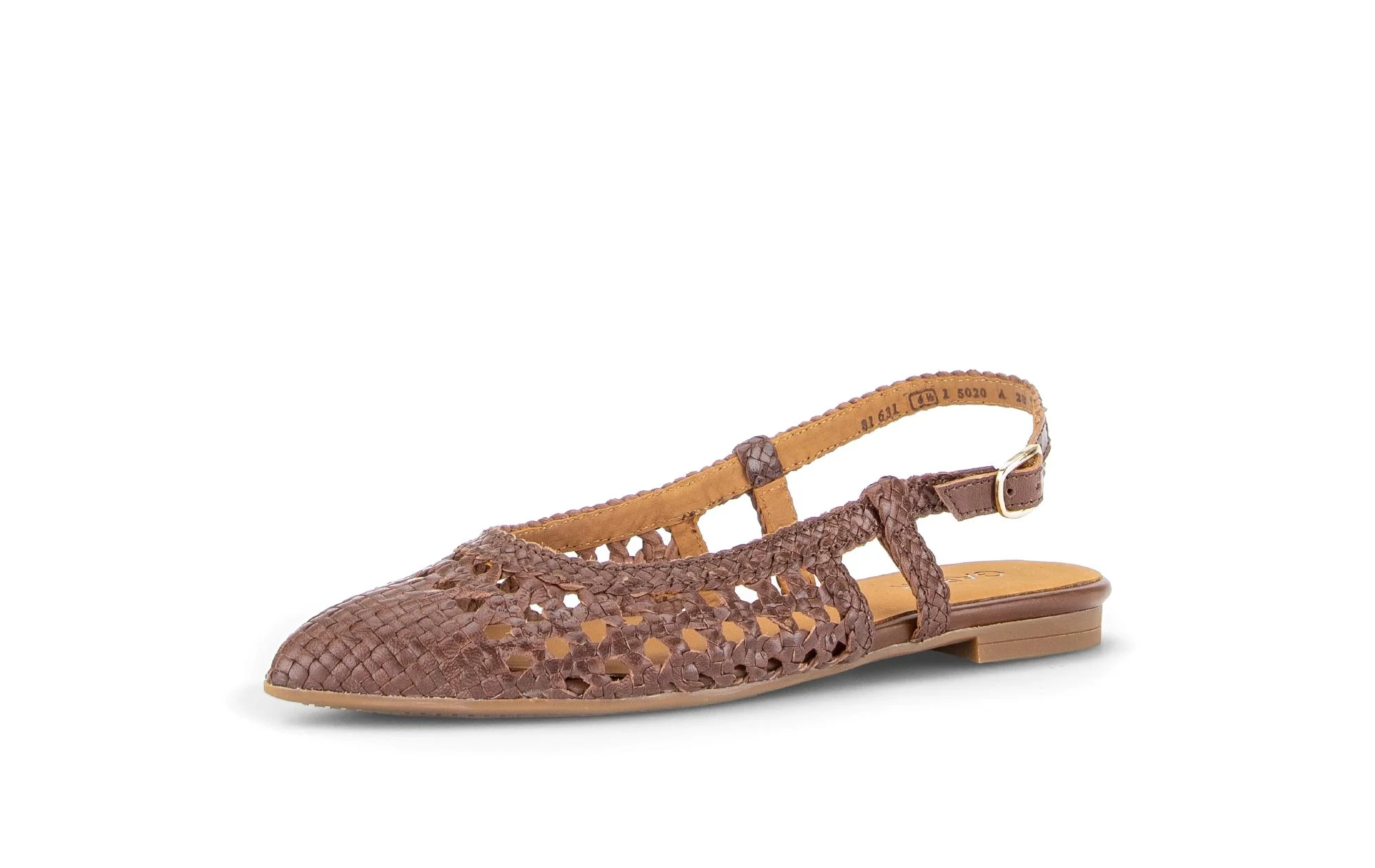Escarpins brides arrière marron en cuir tressé - Image 6