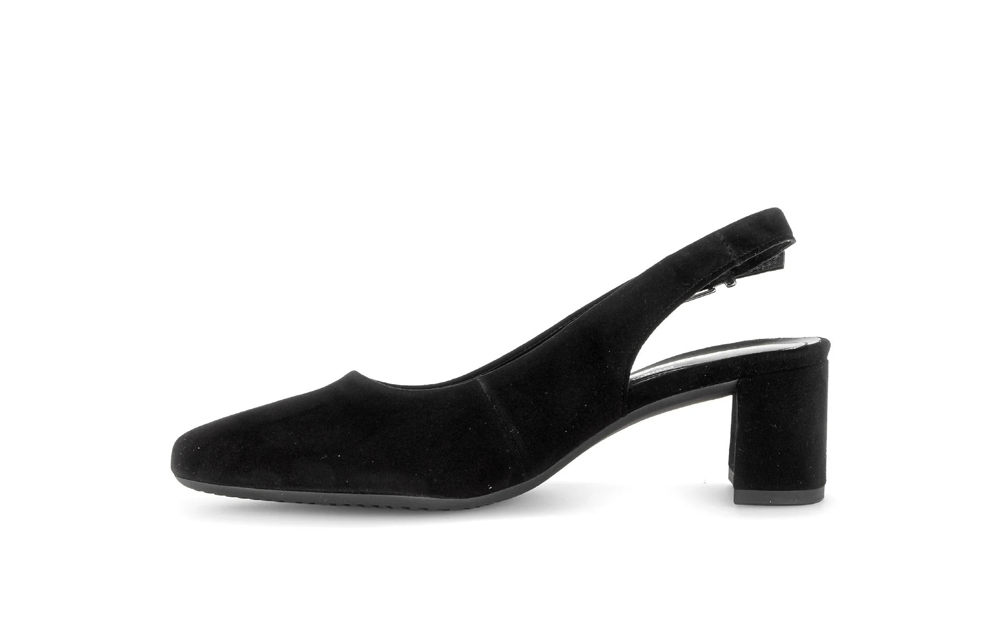 Escarpins brides arrière noires en nubuck - Image 2