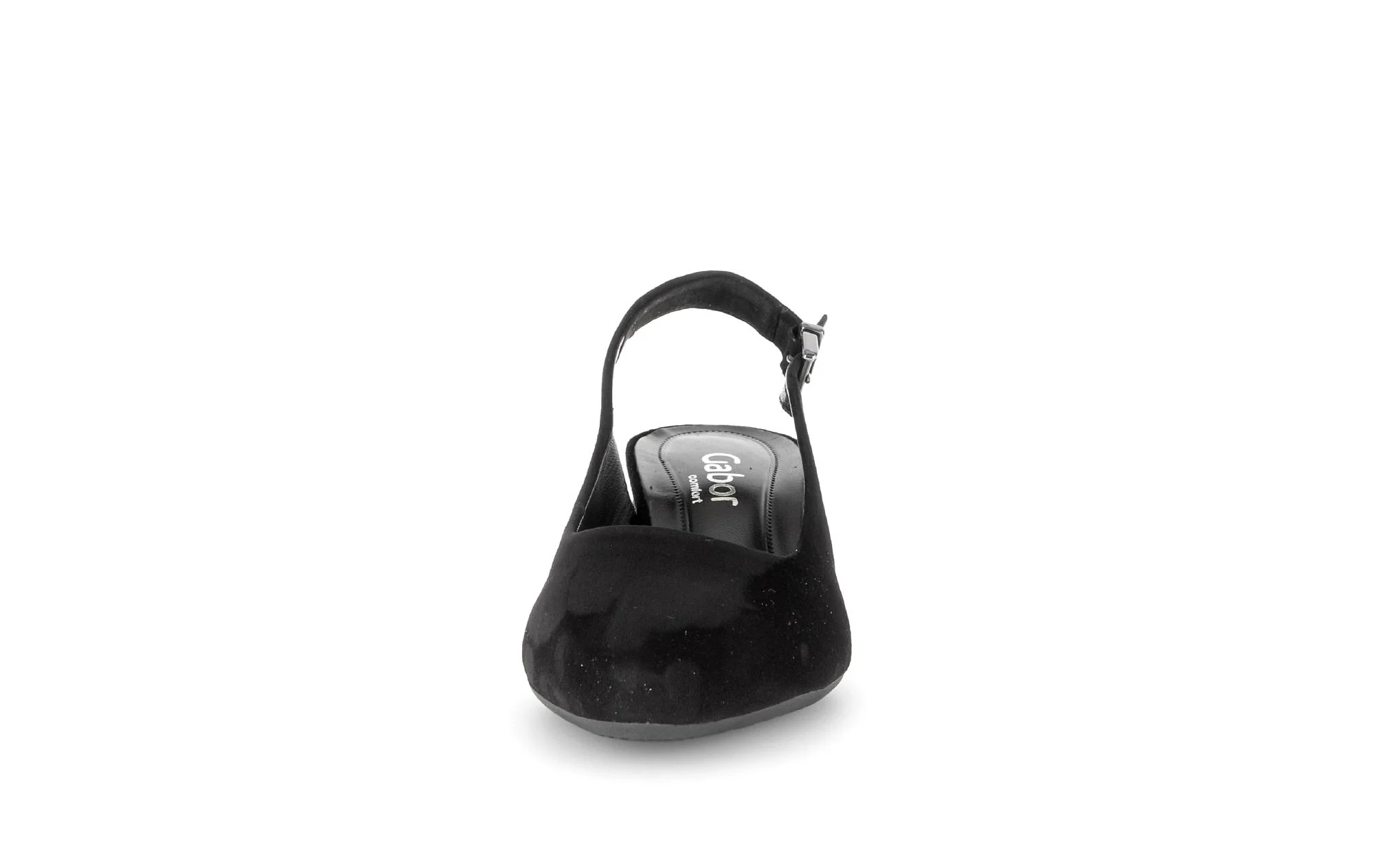 Escarpins brides arrière noires en nubuck - Image 5
