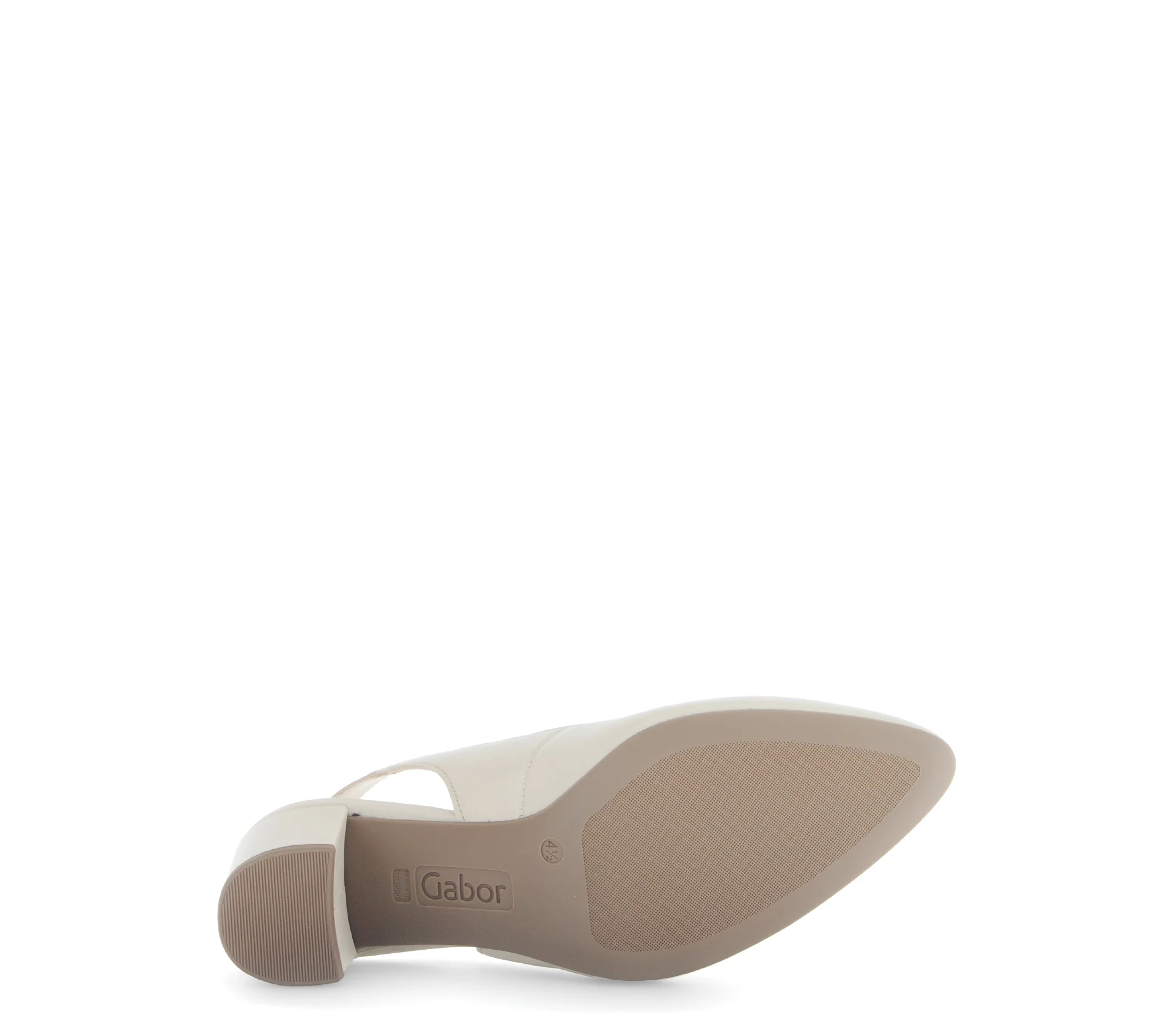 Escarpins à bride arrière beige en cuir lisse - Image 6