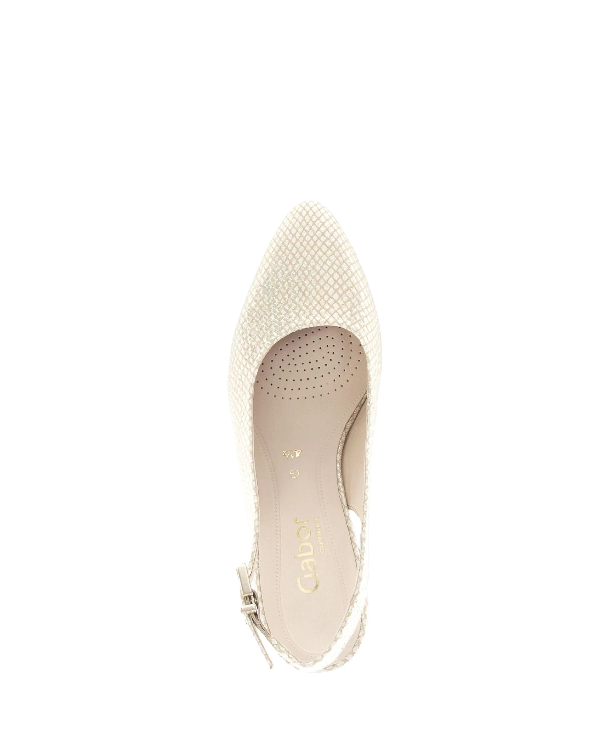 Escarpins à bride arrière dorées en cuir tressé - Image 3