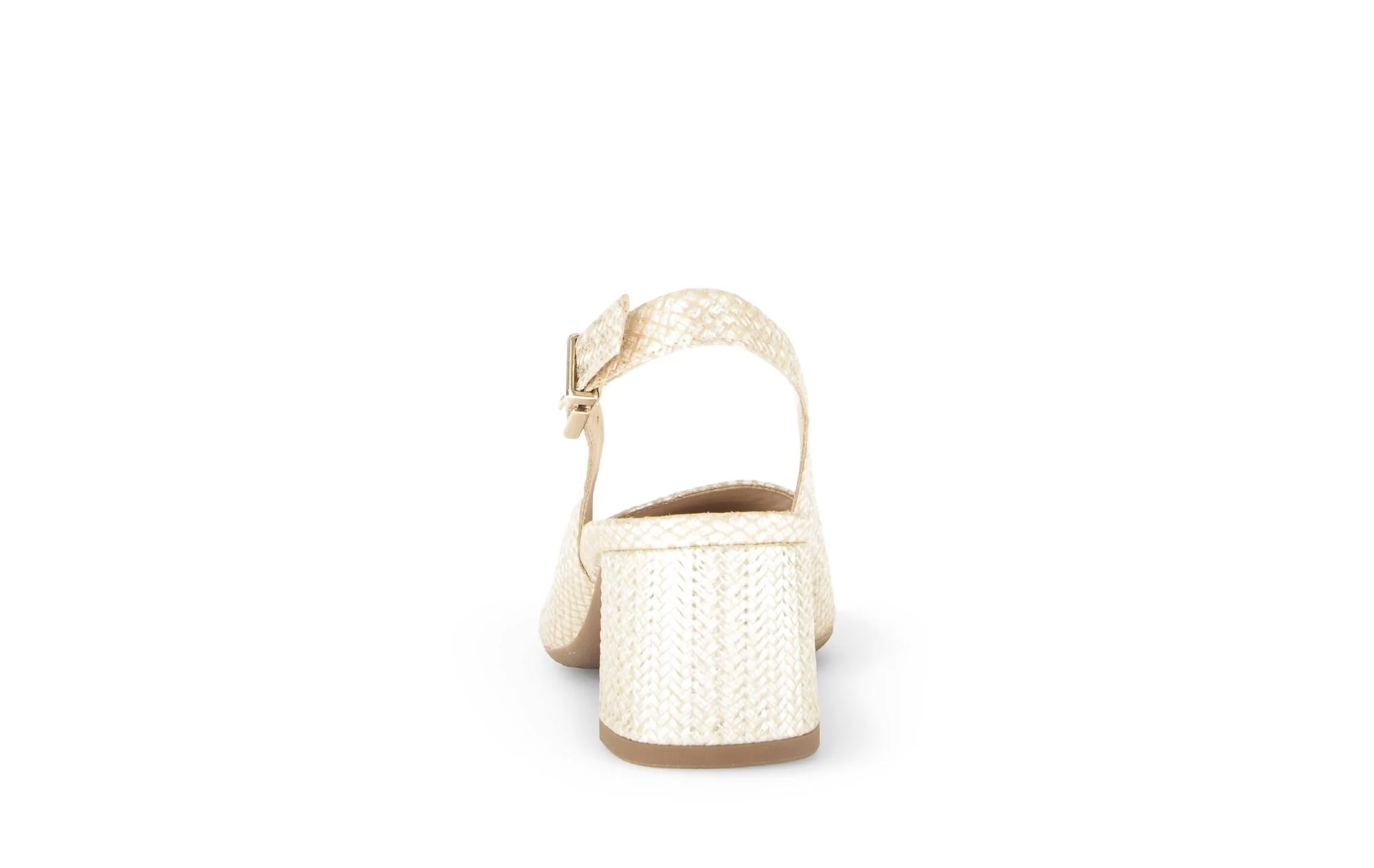 Escarpins à bride arrière dorées en cuir tressé - Image 4