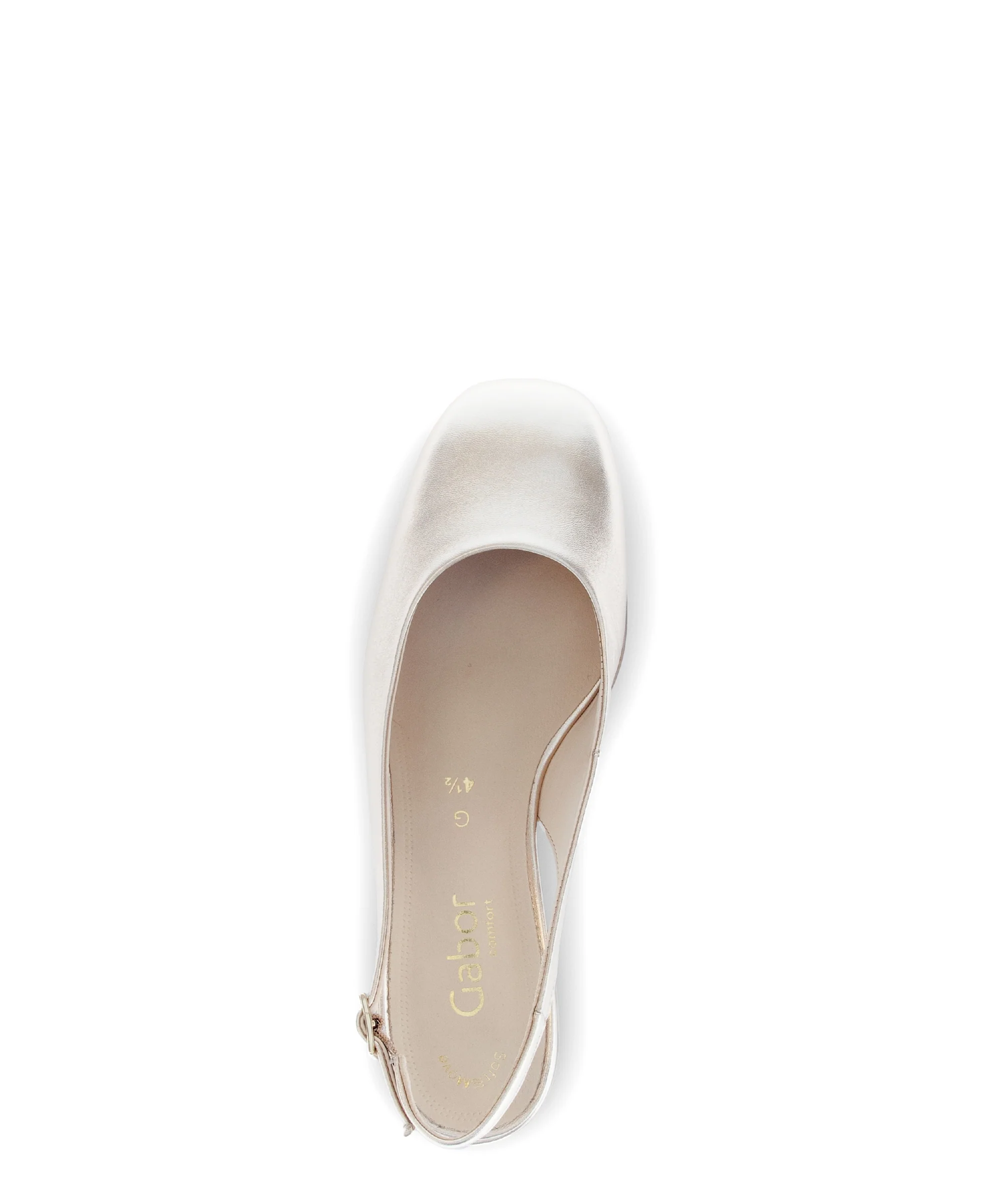 Escarpins à bride arrière dorée en cuir métallisé - Image 3