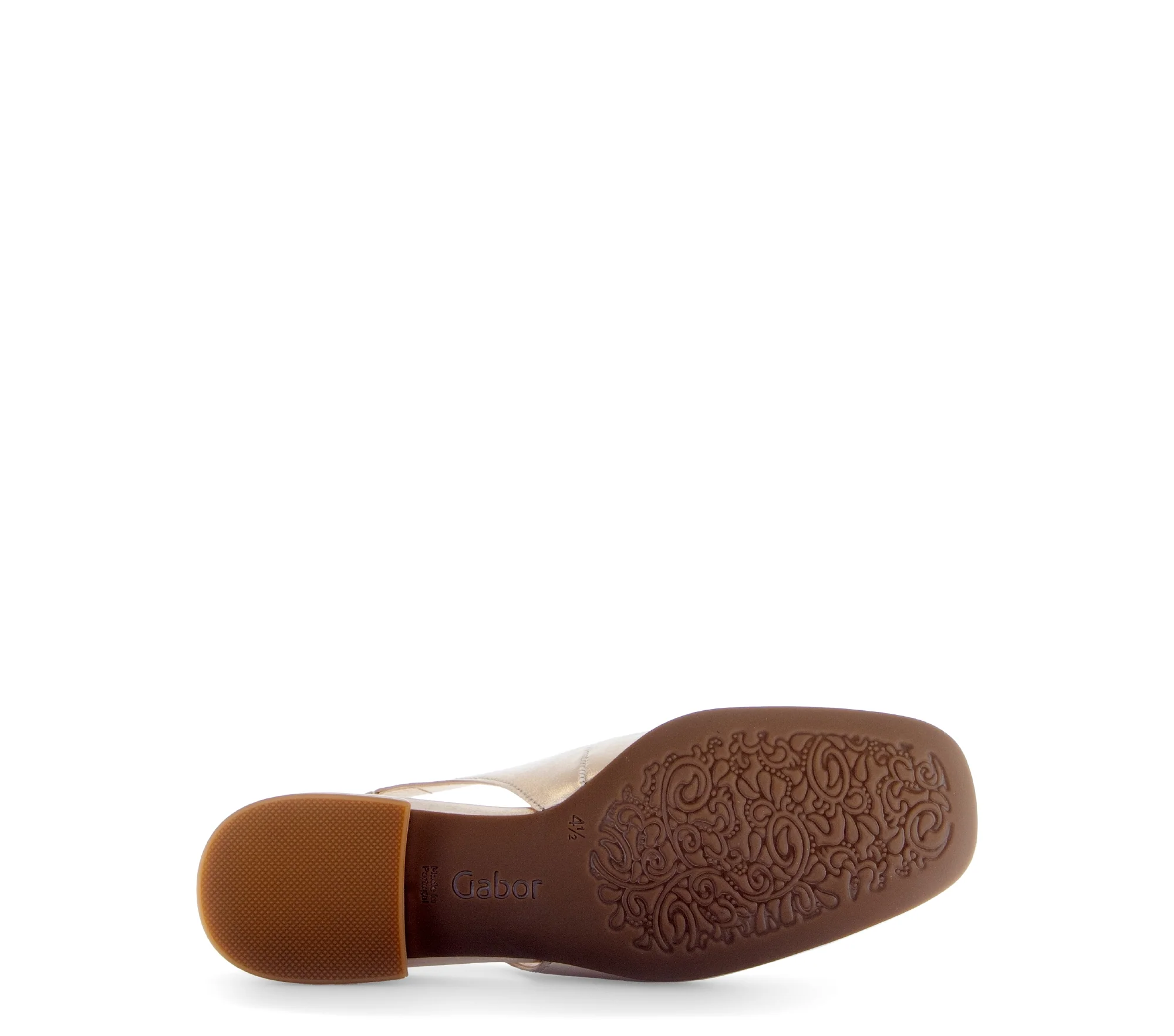 Escarpins à bride arrière dorée en cuir métallisé - Image 6