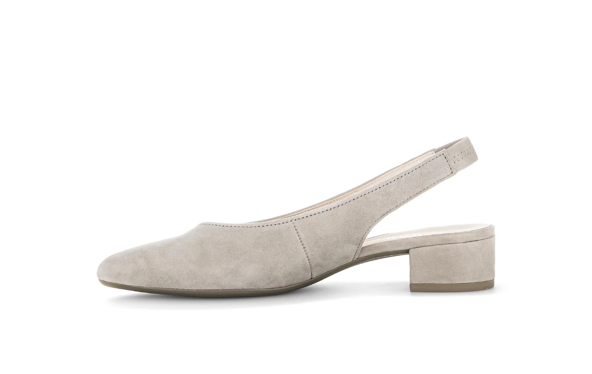 Escarpins à bride arrière beiges en Nubuck - Image 2