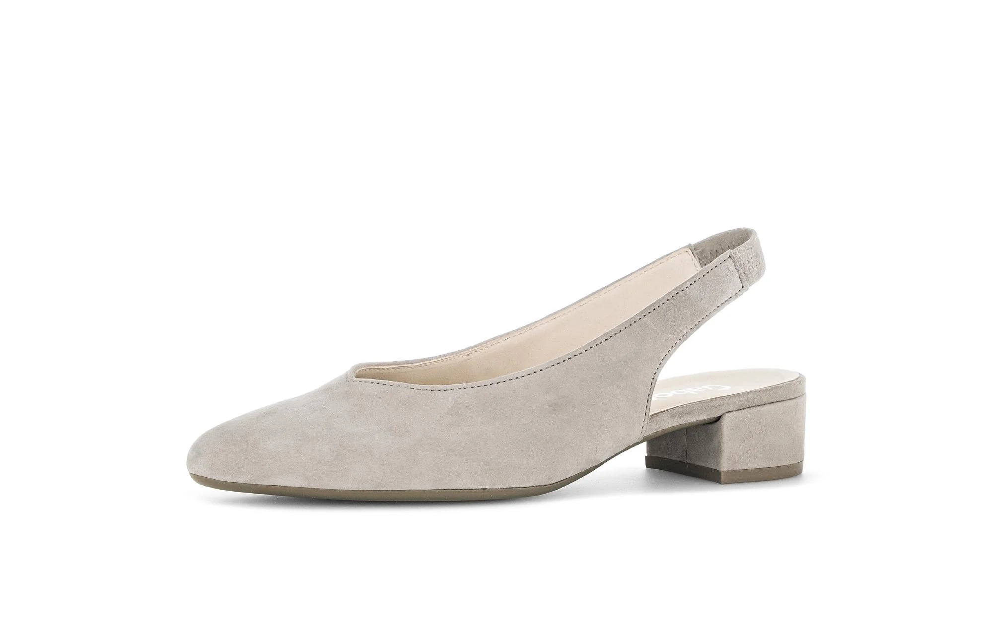 Escarpins à bride arrière beiges en Nubuck - Image 6