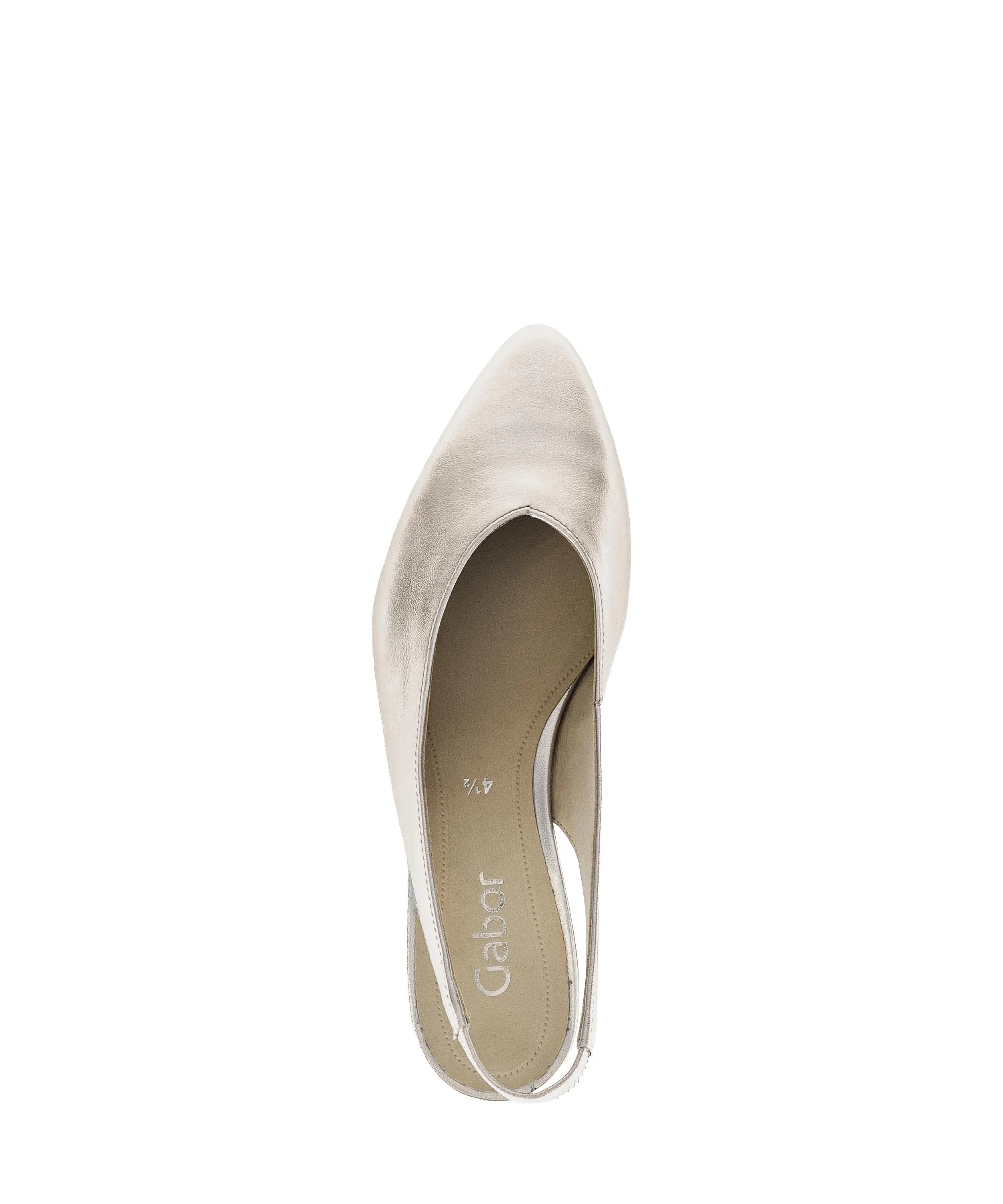 Escarpins à bride arrière dorés en cuir - Image 3