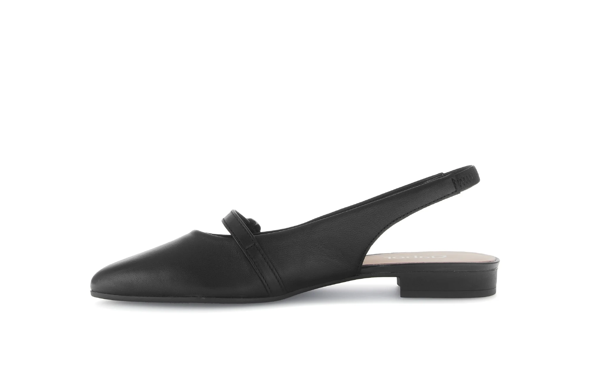Escarpins à bride arrière noire en cuir lisse - Image 2