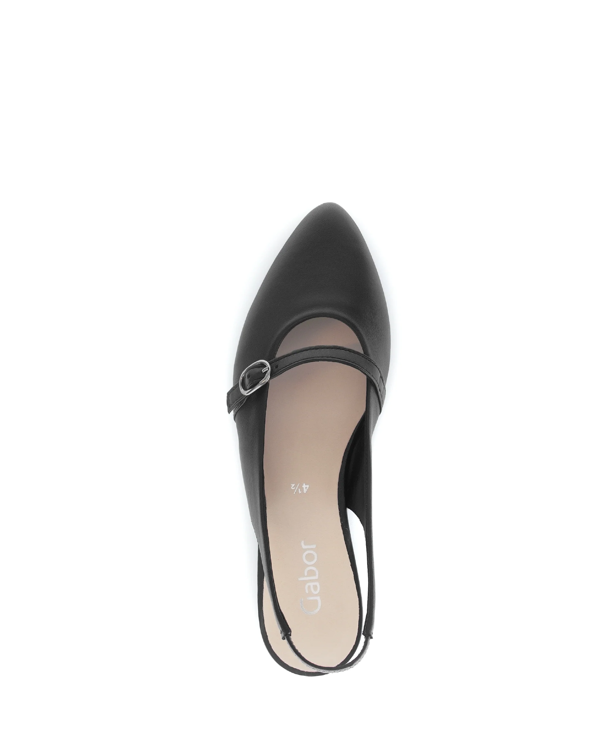 Escarpins à bride arrière noire en cuir lisse - Image 3