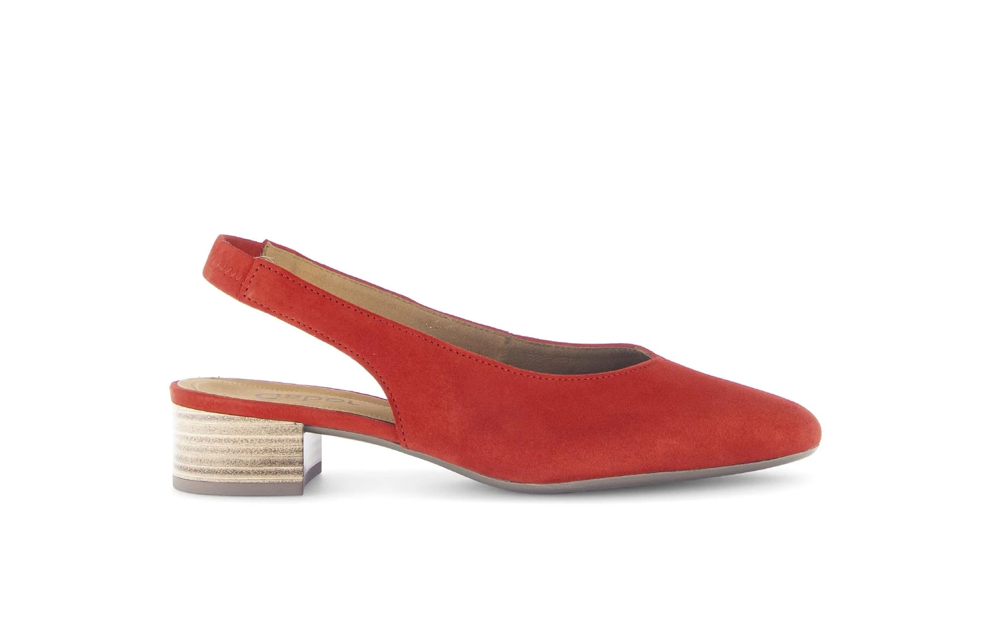 Escarpins à bride arrière rouges en Nubuck