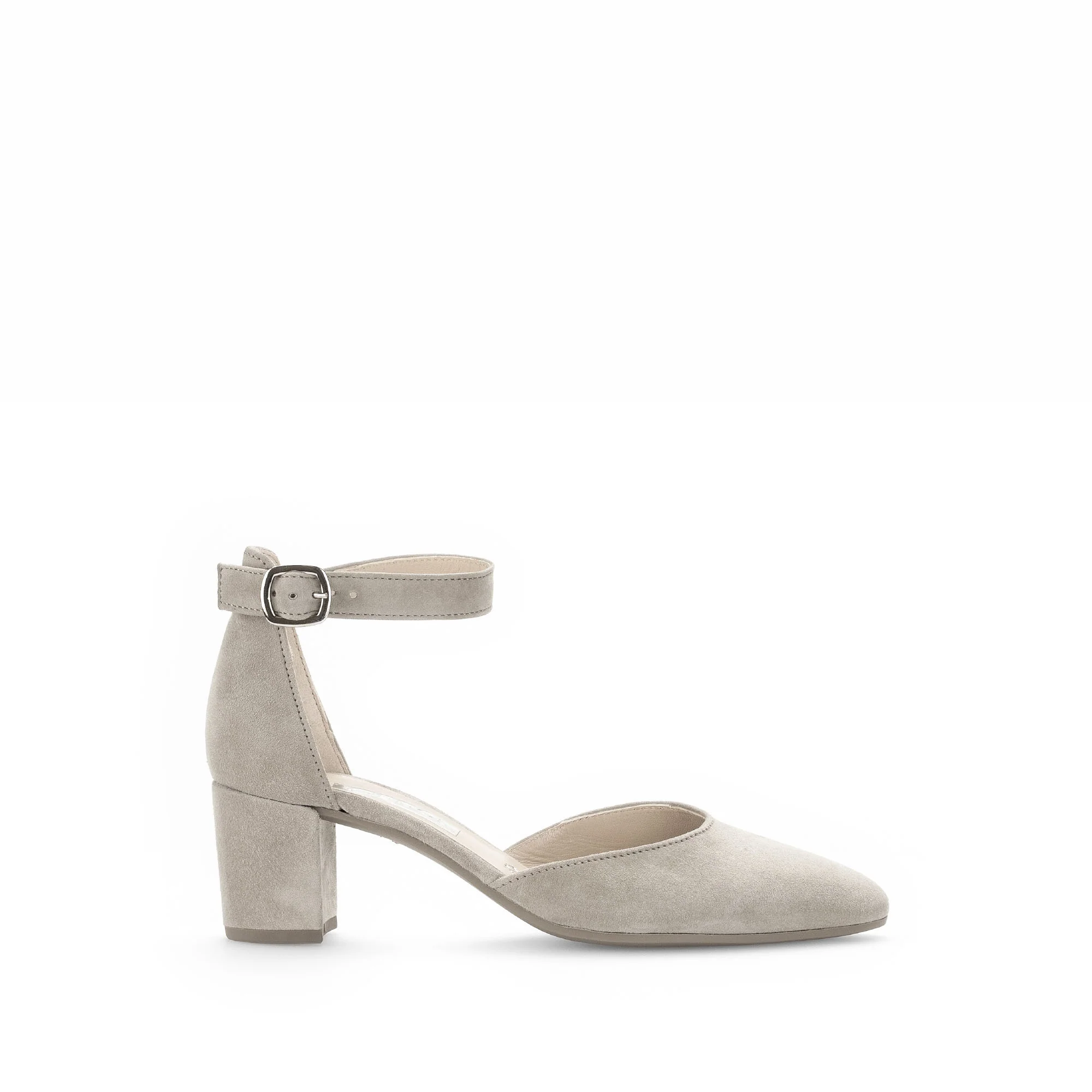 Escarpins beiges en cuir velours