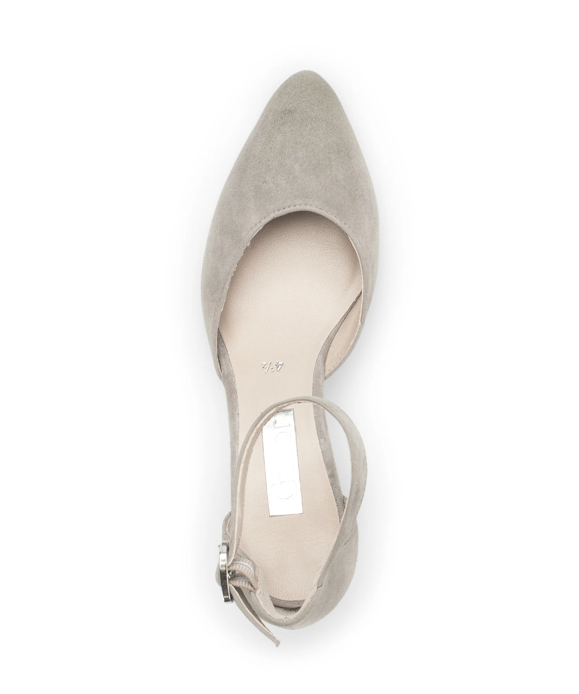 Escarpins beiges en cuir velours - Image 3