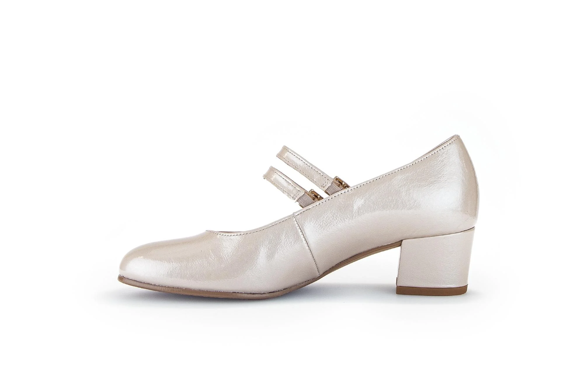 Escarpins beiges en cuir vernis - Image 2