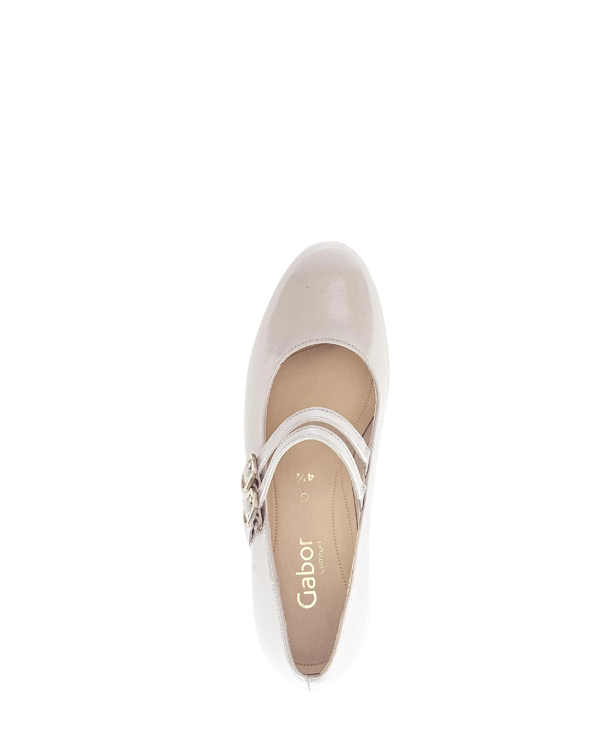 Escarpins beiges en cuir vernis - Image 3