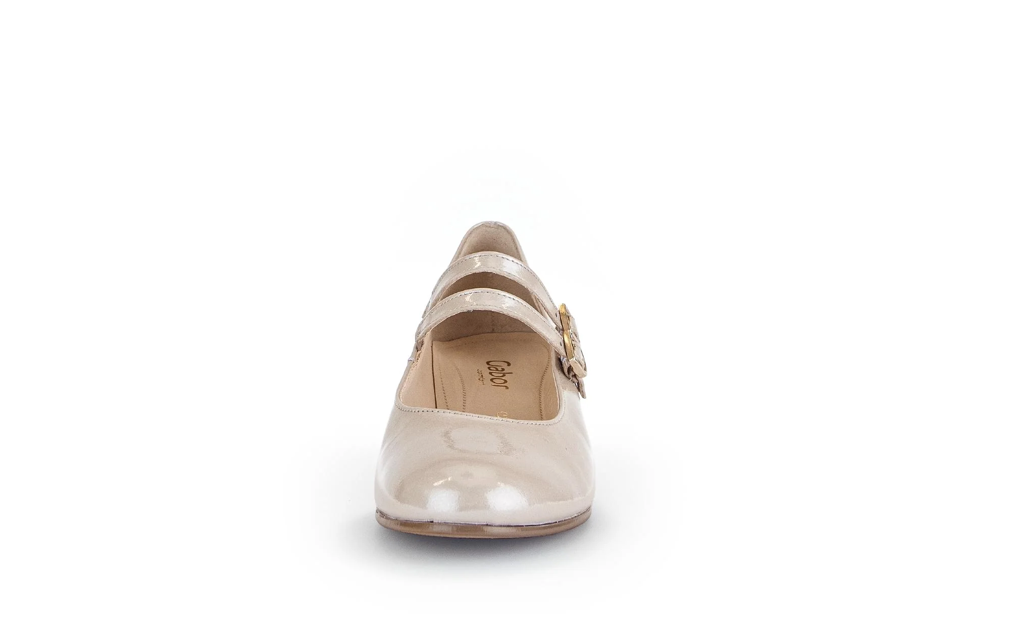 Escarpins beiges en cuir vernis - Image 5