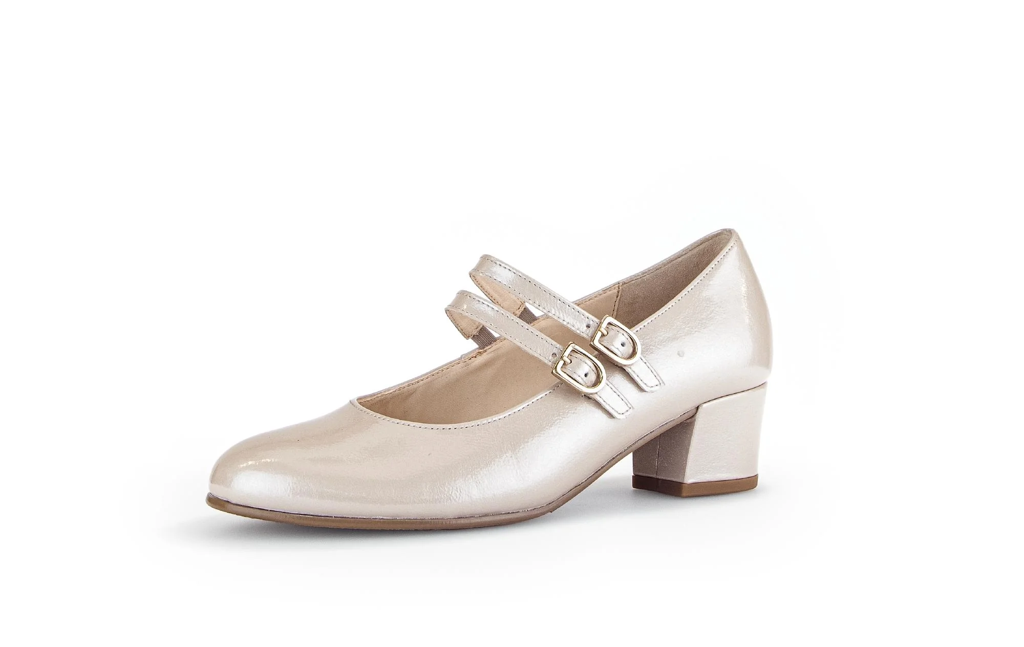 Escarpins beiges en cuir vernis - Image 6
