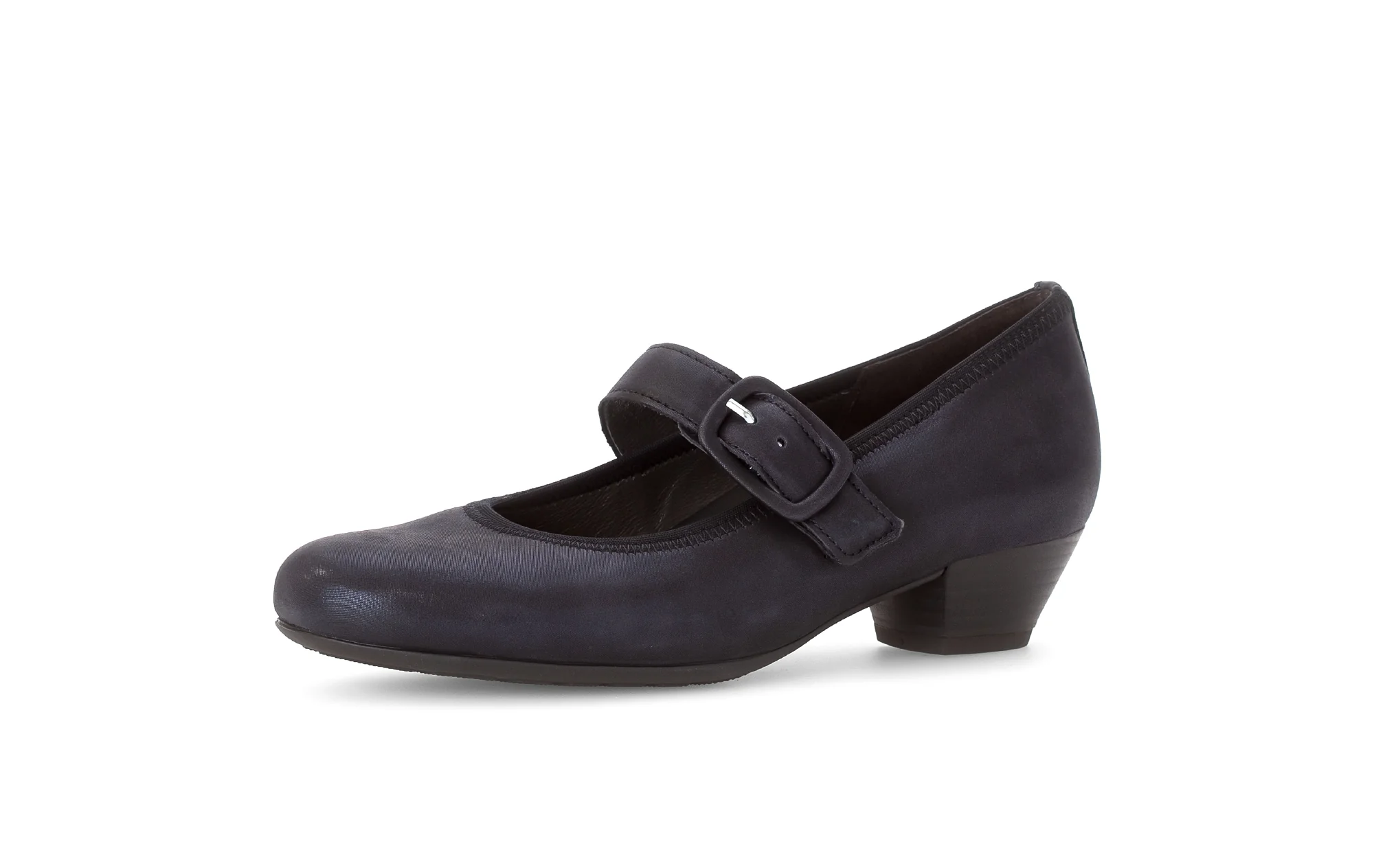 Escarpins marine en cuir velours - Image 3