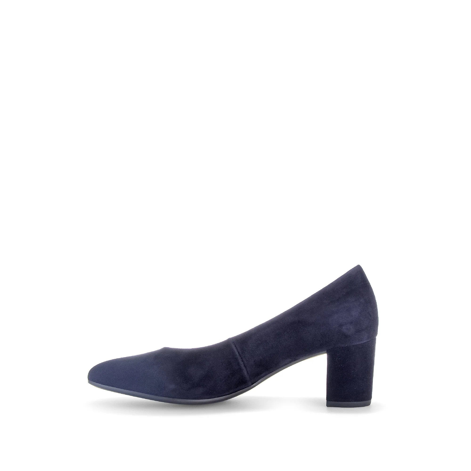 Escarpins marine en cuir velours - Image 2