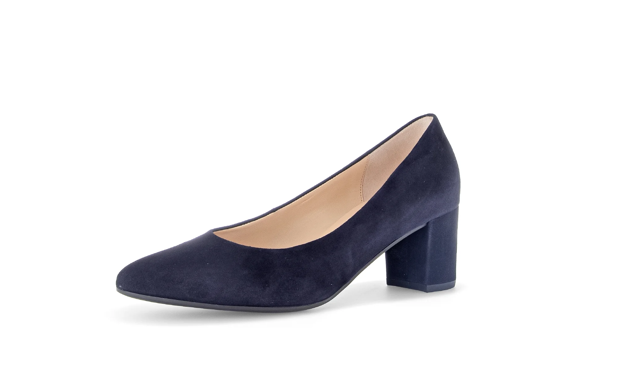 Escarpins marine en cuir velours - Image 3