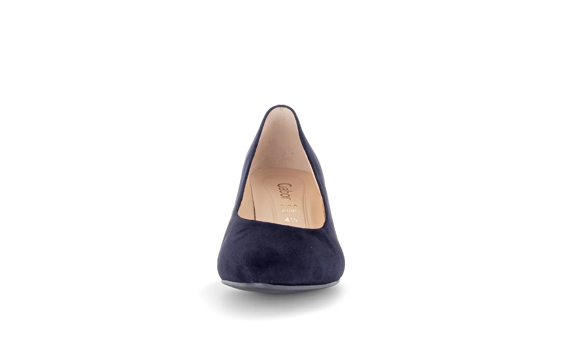 Escarpins marine en cuir velours - Image 4