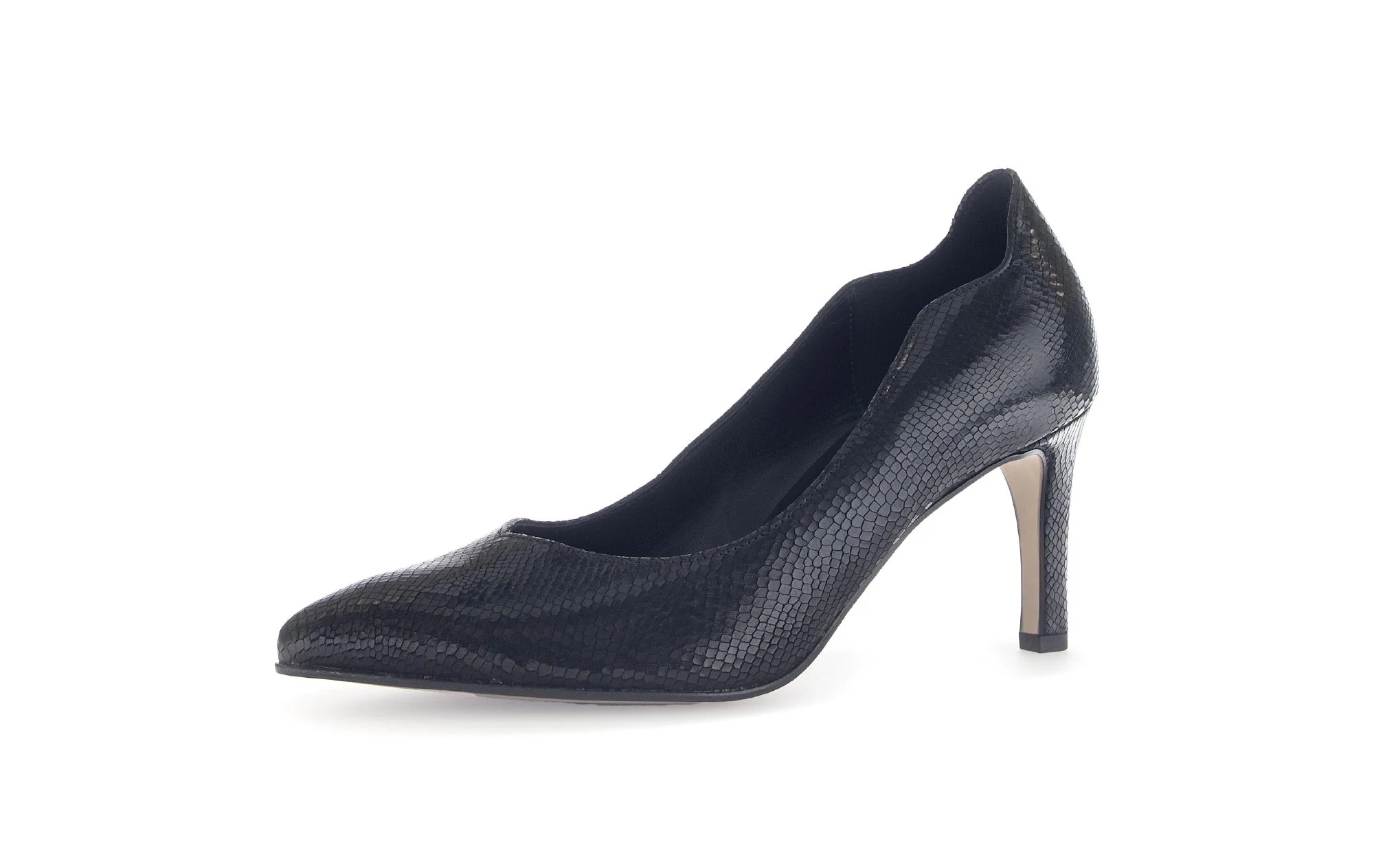 Escarpins noirs en cuir imprimé reptile - Image 6