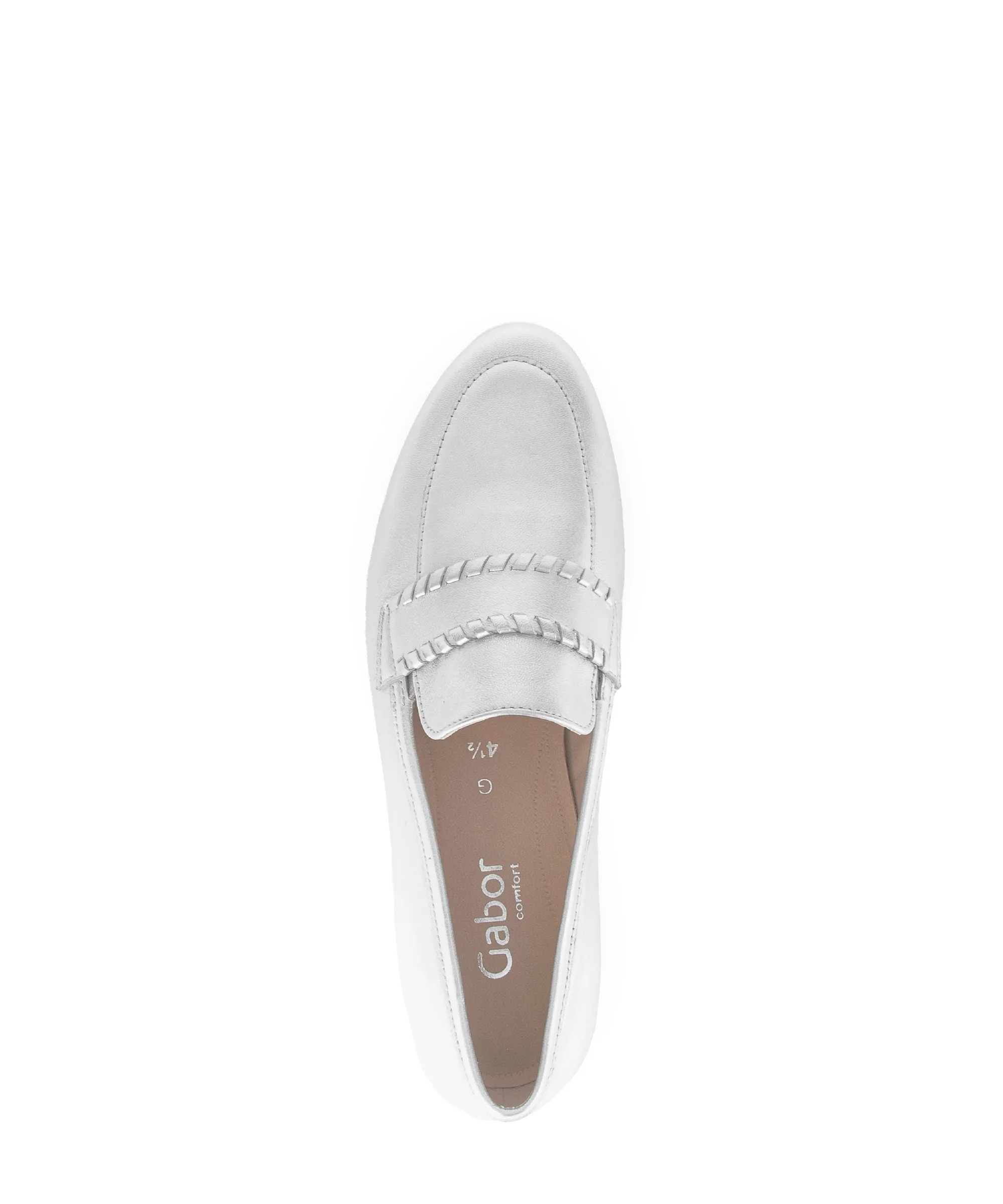 Mocassins argentés en cuir lisse - Image 3