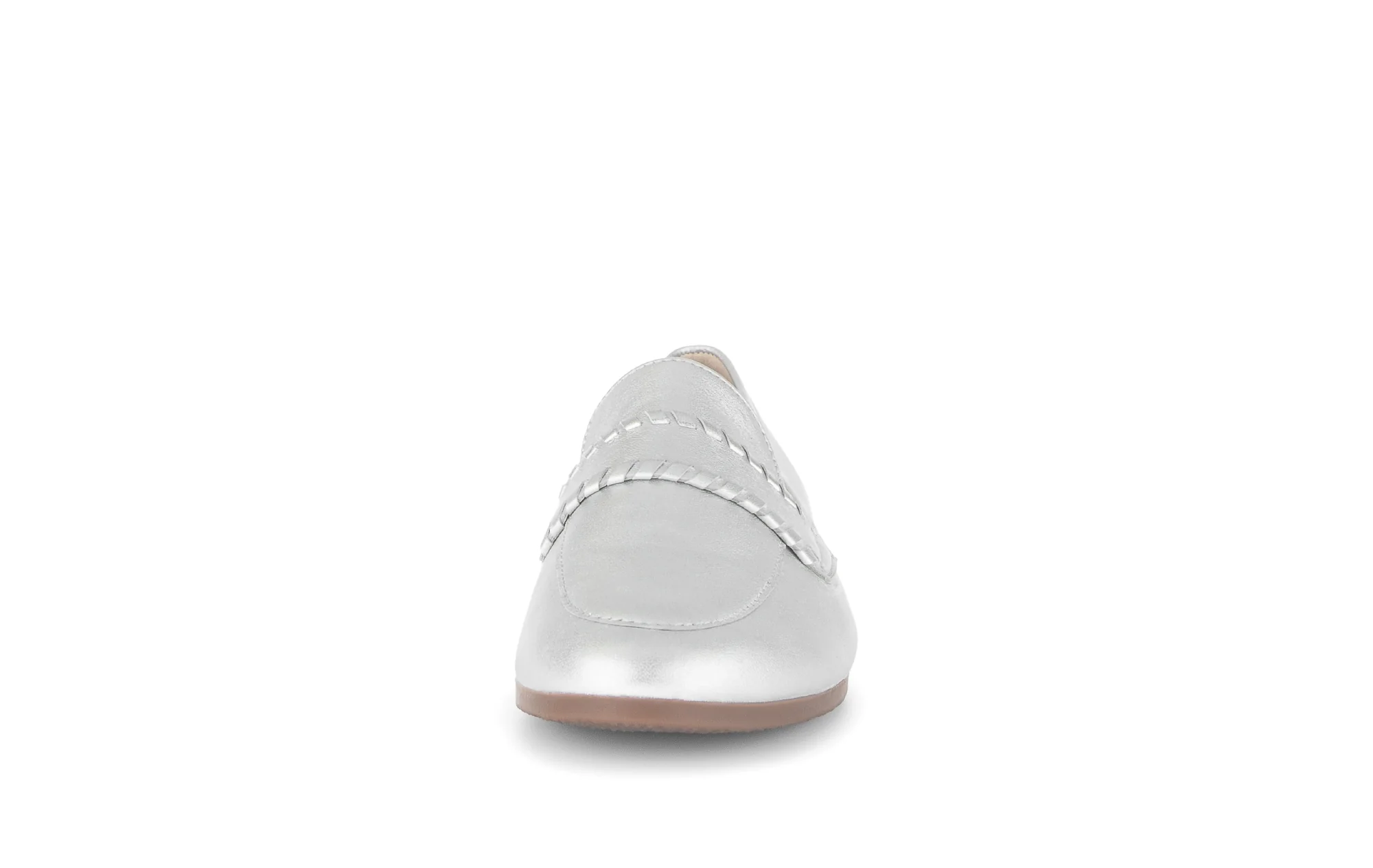 Mocassins argentés en cuir lisse - Image 5
