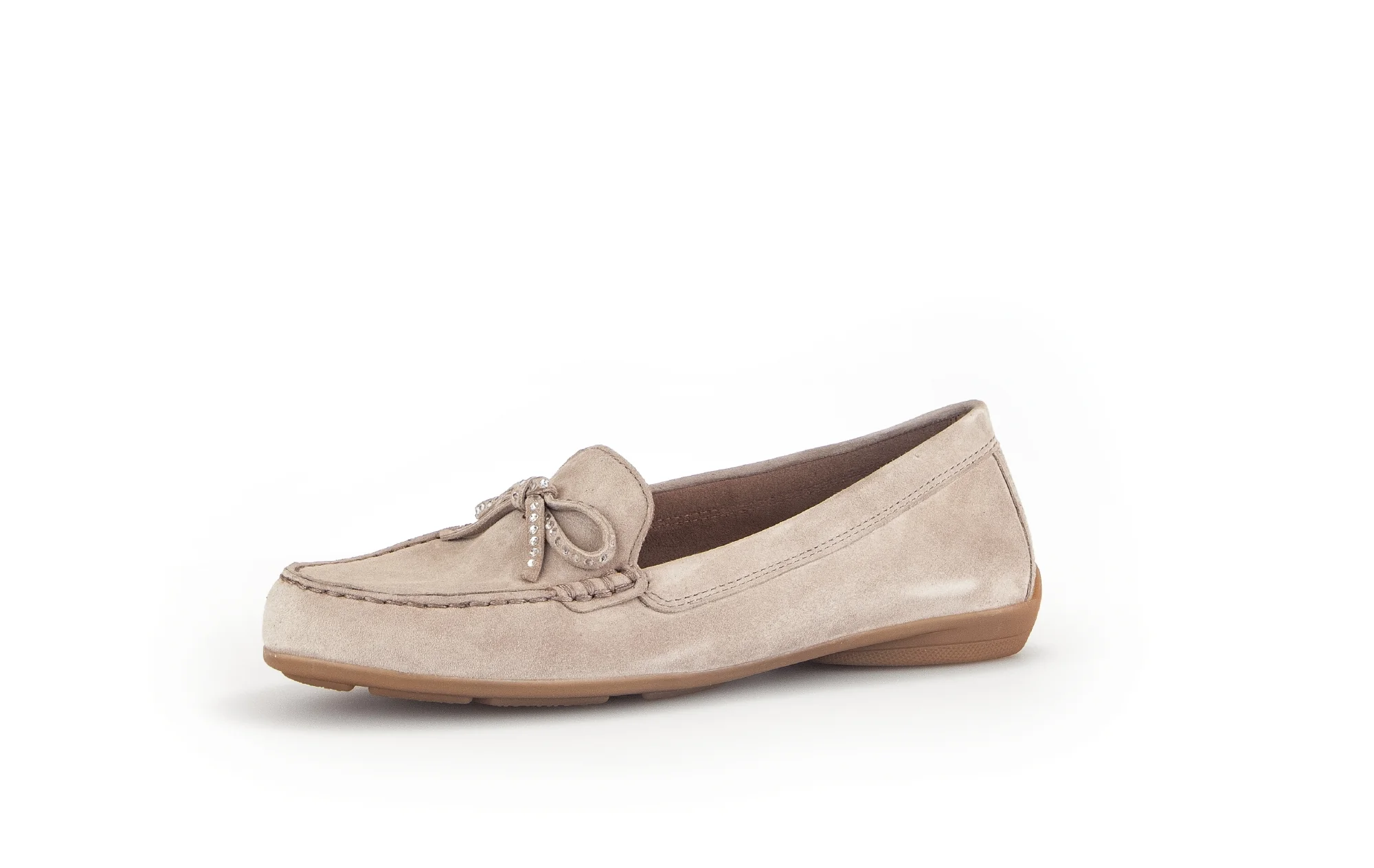 Mocassins beiges en cuir velours - Image 3