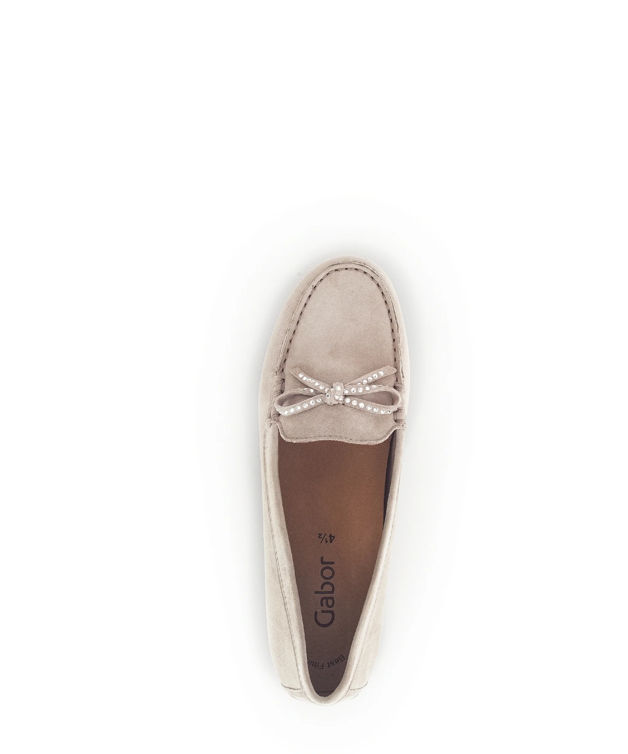 Mocassins beiges en cuir velours - Image 5
