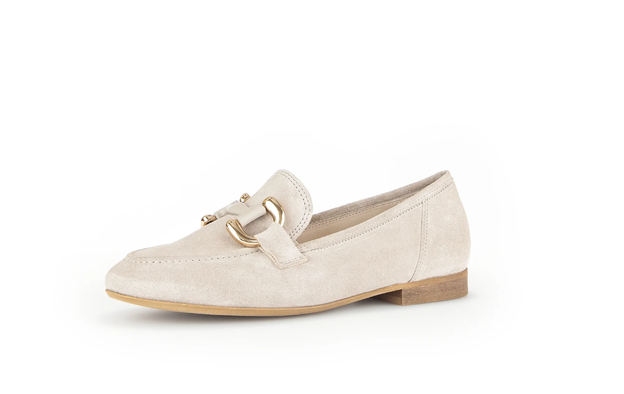 Mocassins beiges en cuir velours - Image 3