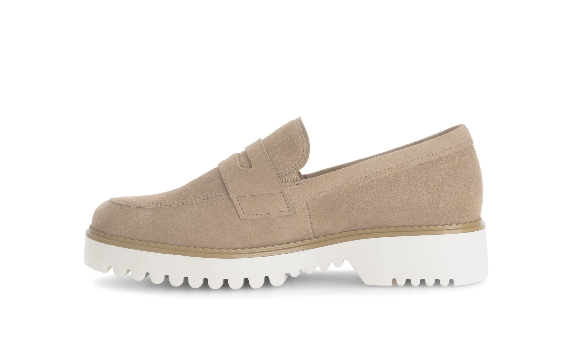 Mocassins beiges en cuir velours - Image 2