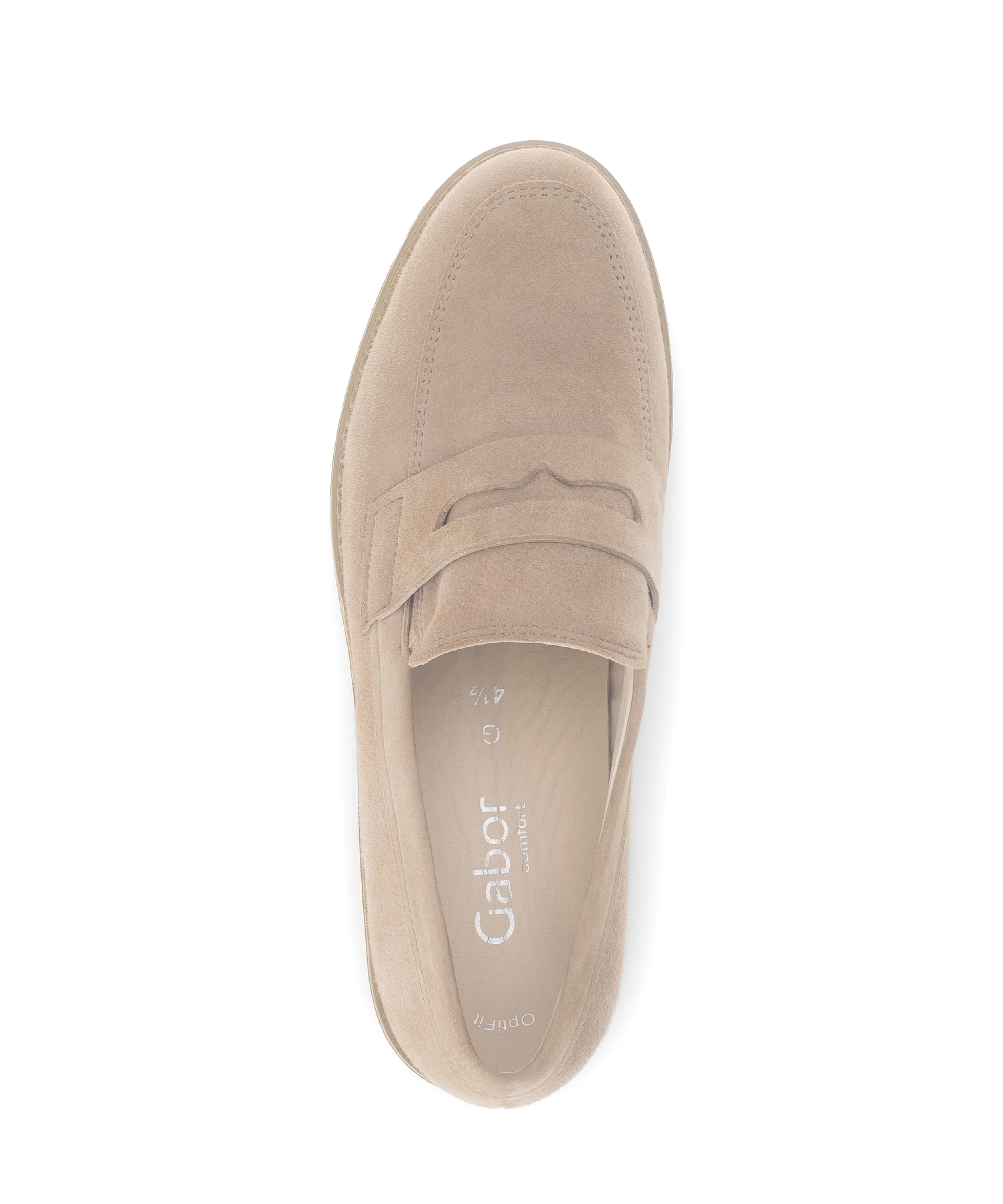Mocassins beiges en cuir velours - Image 3