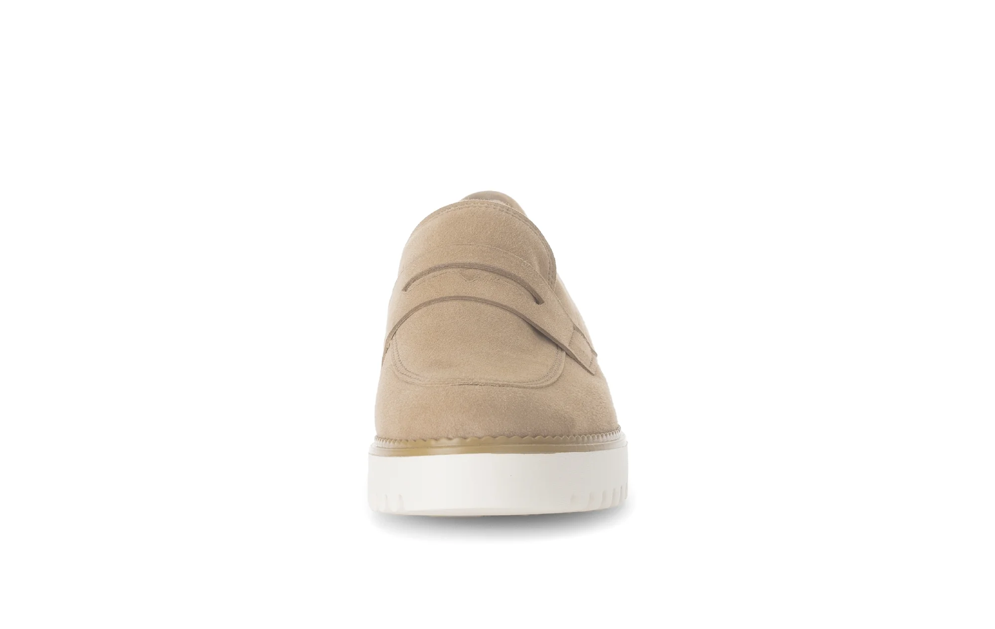 Mocassins beiges en cuir velours - Image 5