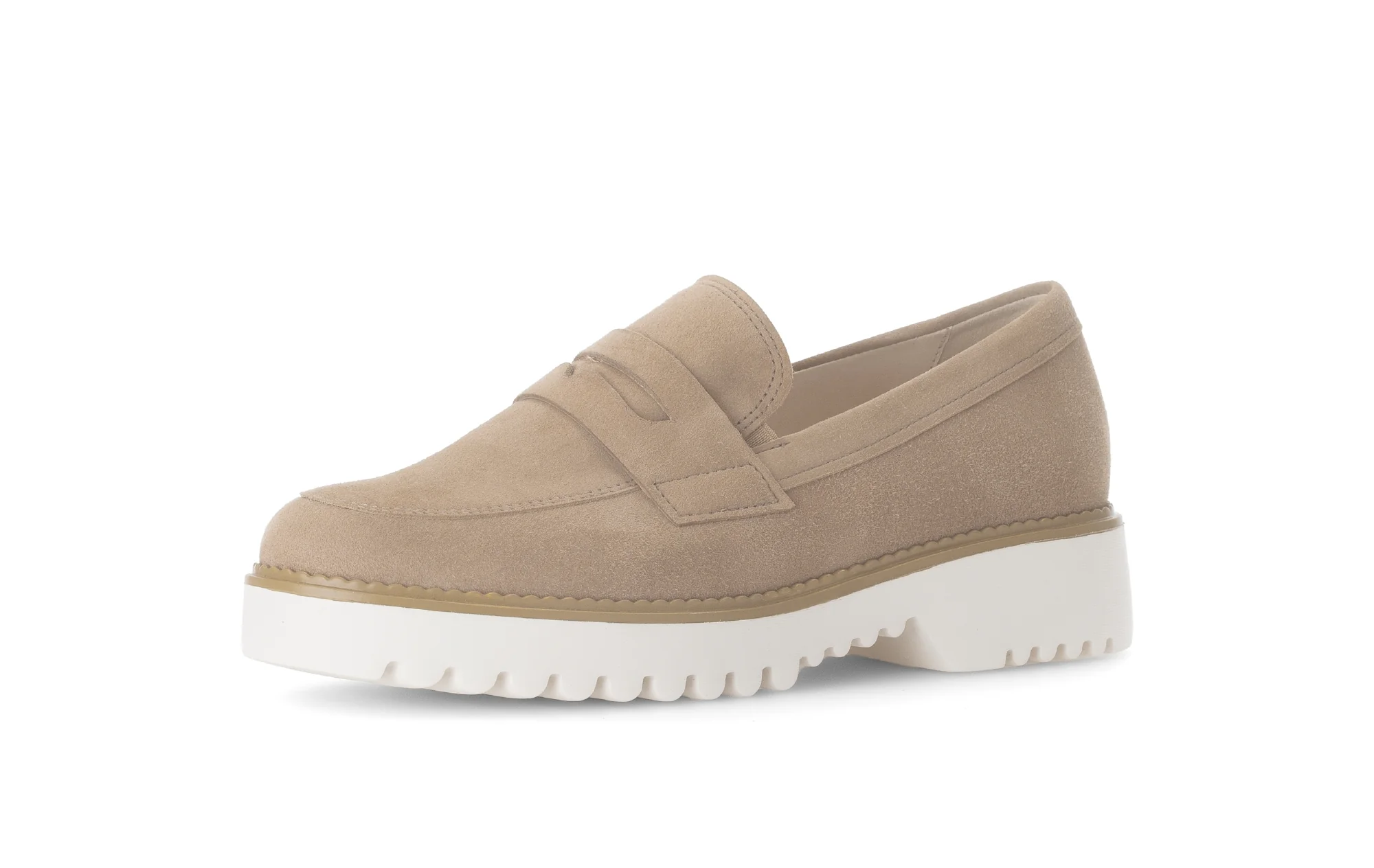 Mocassins beiges en cuir velours - Image 6
