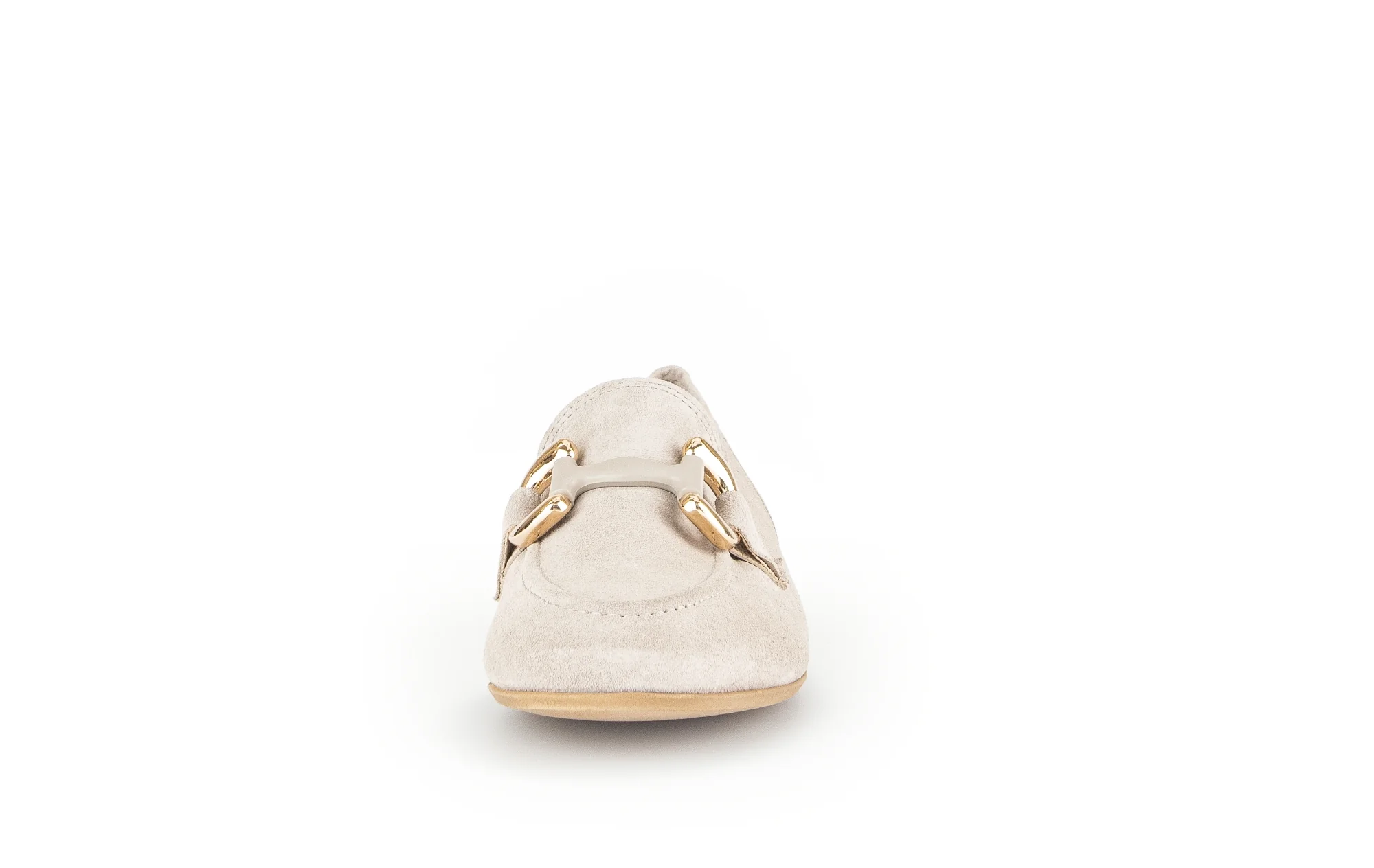 Mocassins beiges en cuir velours - Image 4