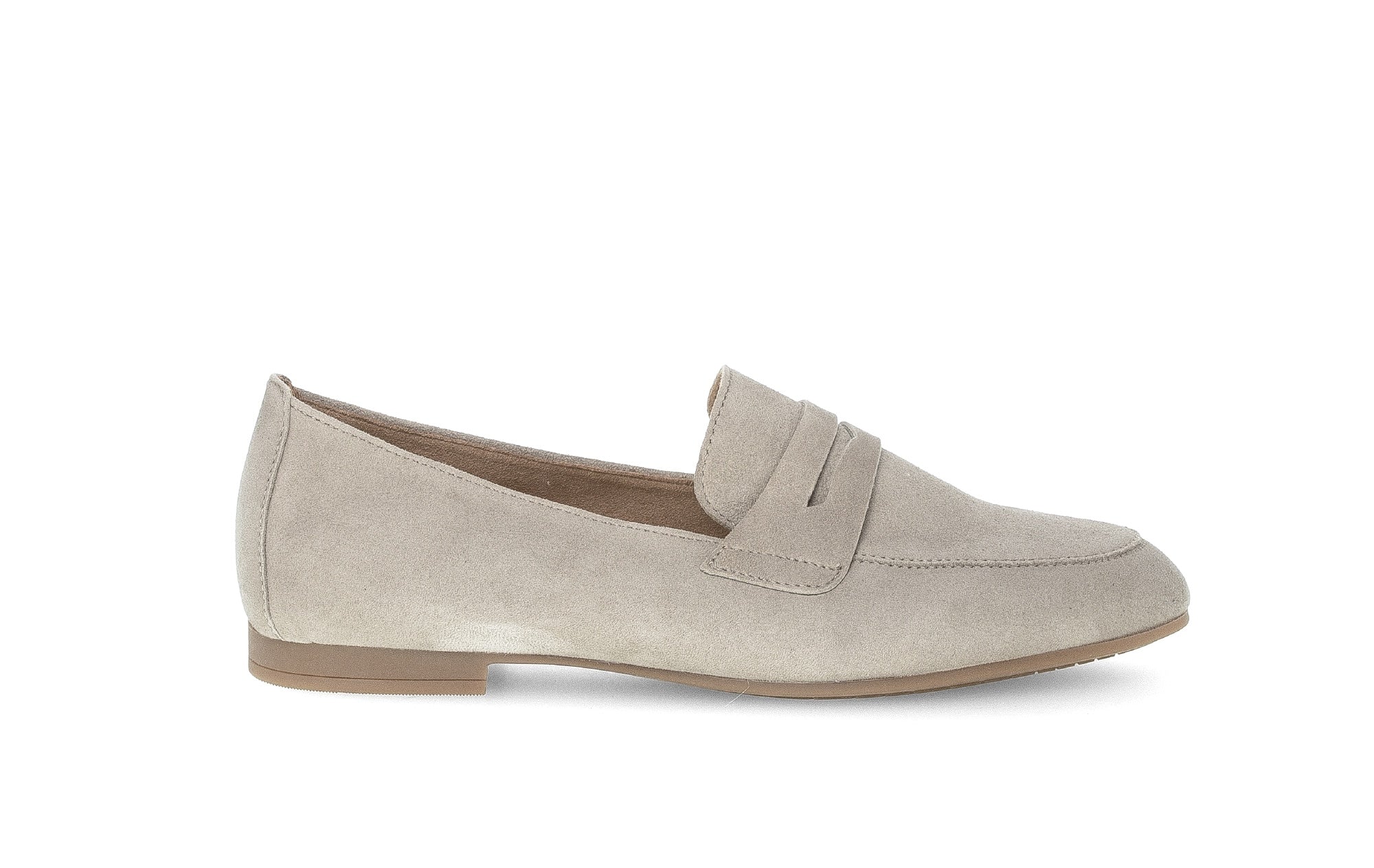 Mocassins beiges en cuir velours