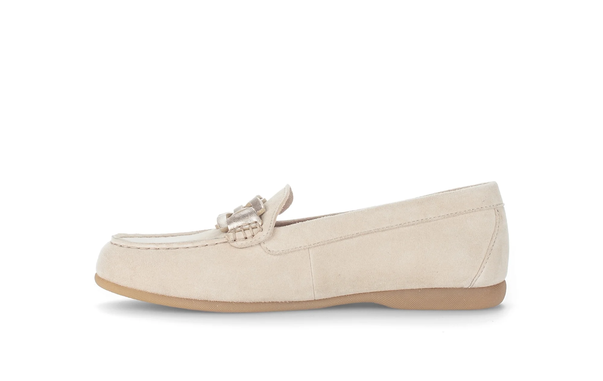 Mocassins beiges en velours - Image 2