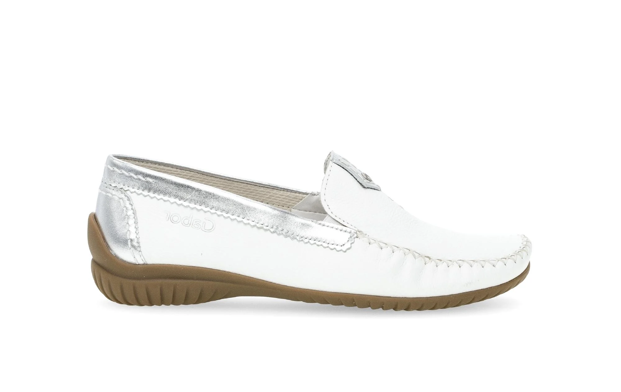 Mocassins blancs en cuir