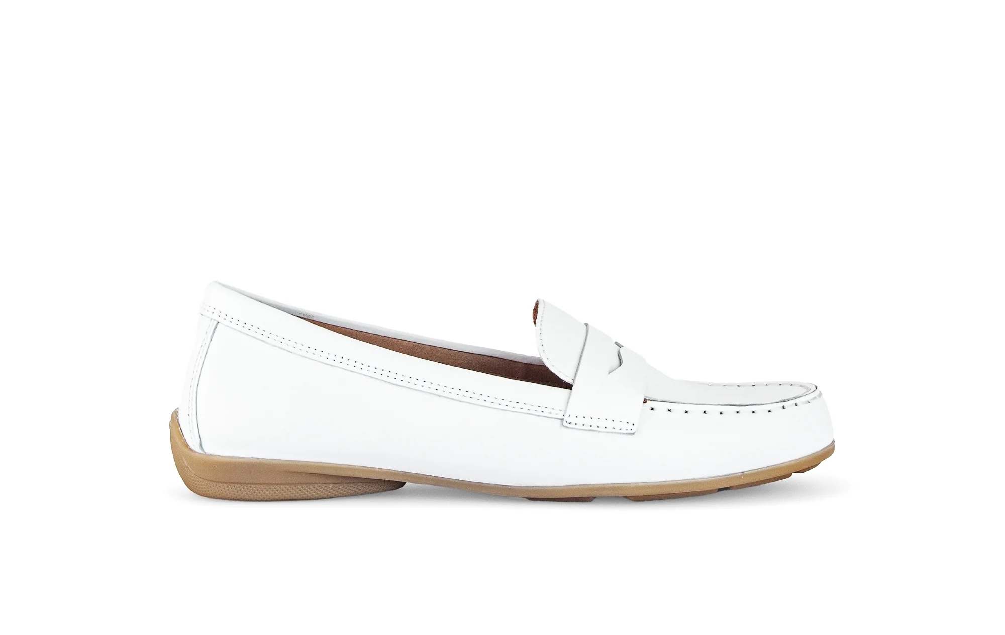 Mocassins blancs en cuir