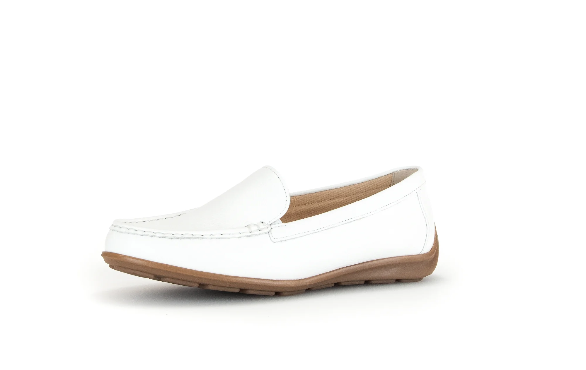 Mocassins blancs en cuir grainé - Image 3