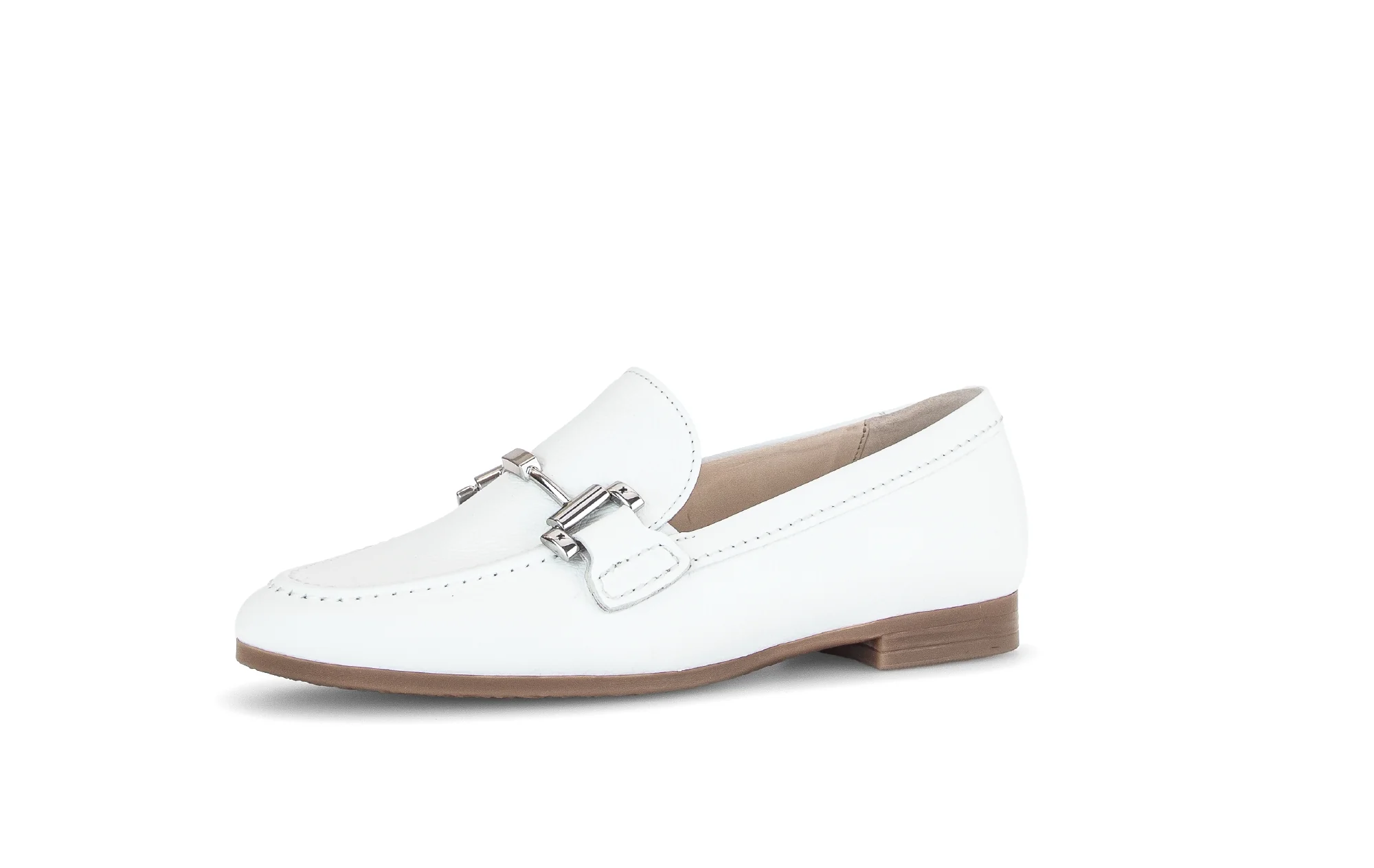 Mocassins blancs en cuir grainé - Image 3