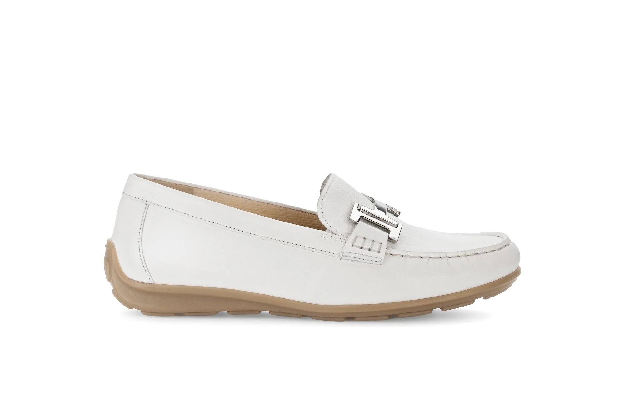 Mocassins blancs en cuir
