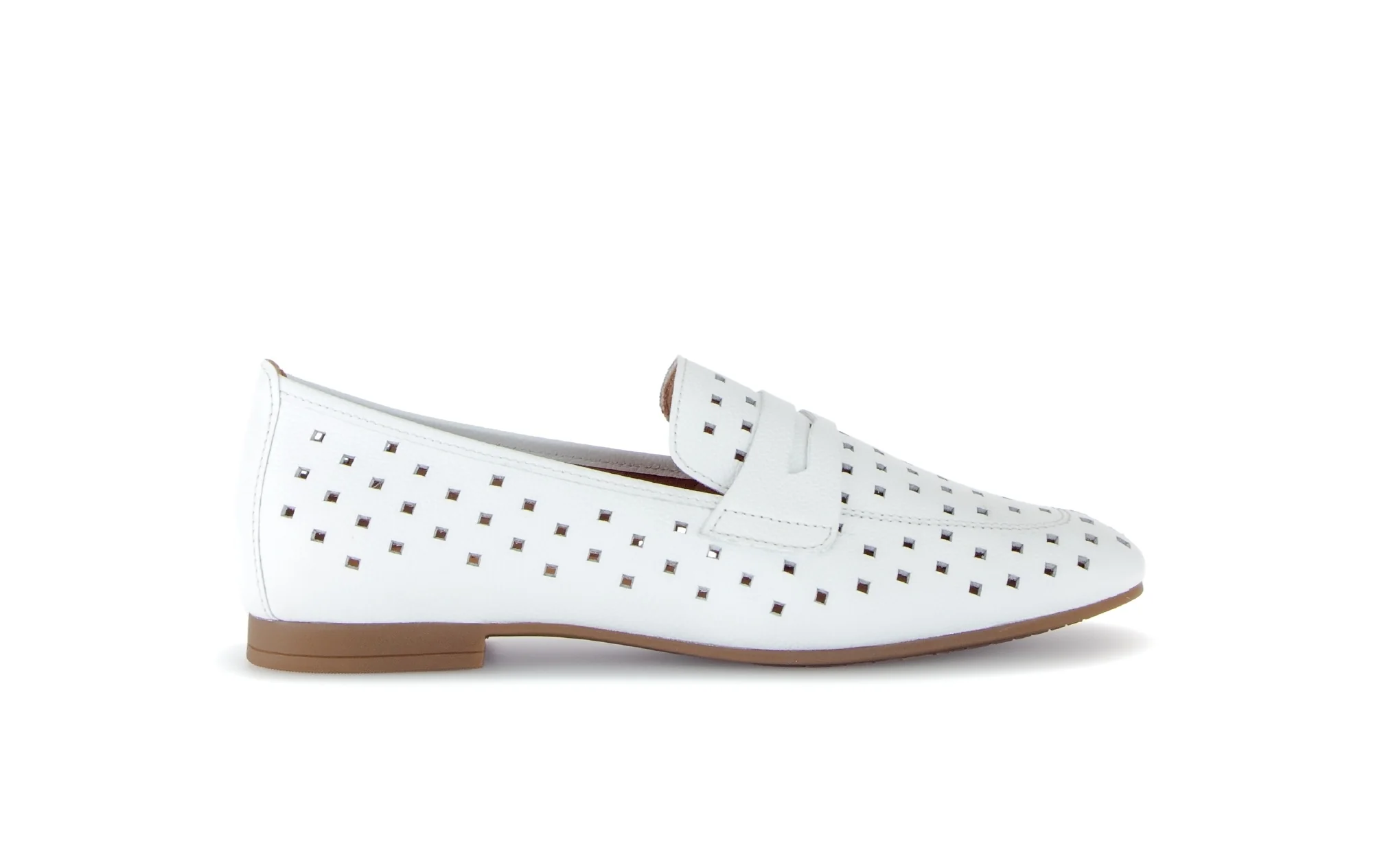 Mocassins blancs en cuir