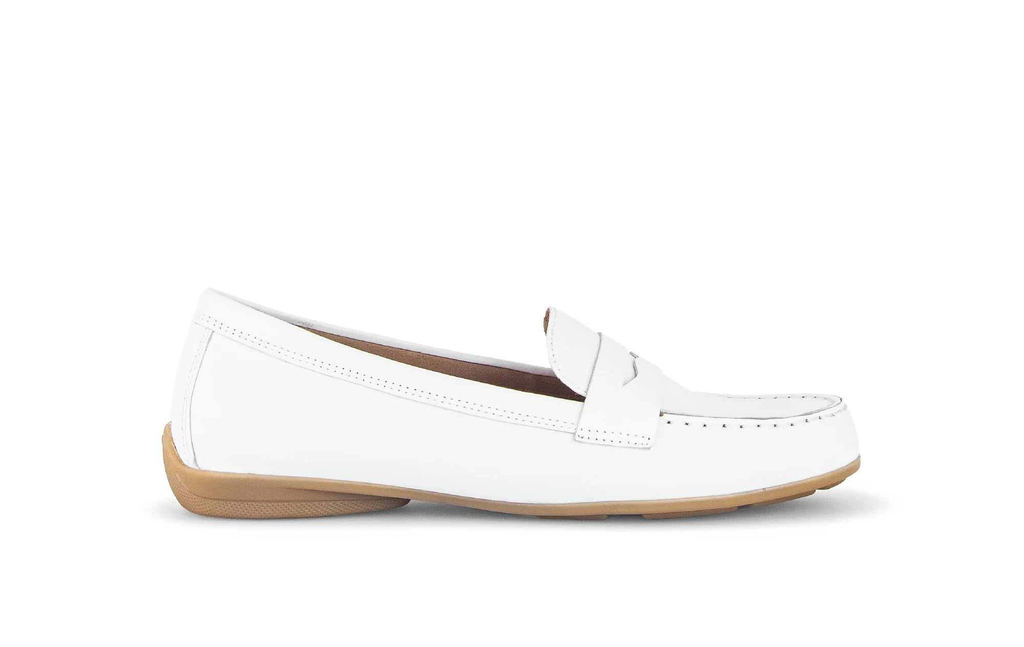 Mocassins blancs en cuir lisse