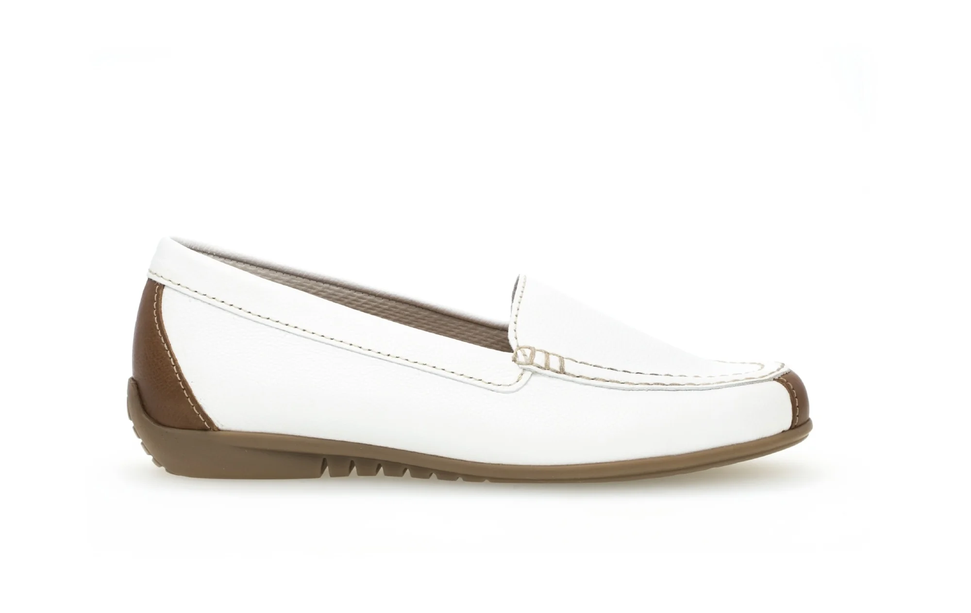 Mocassins blancs en cuir lisse