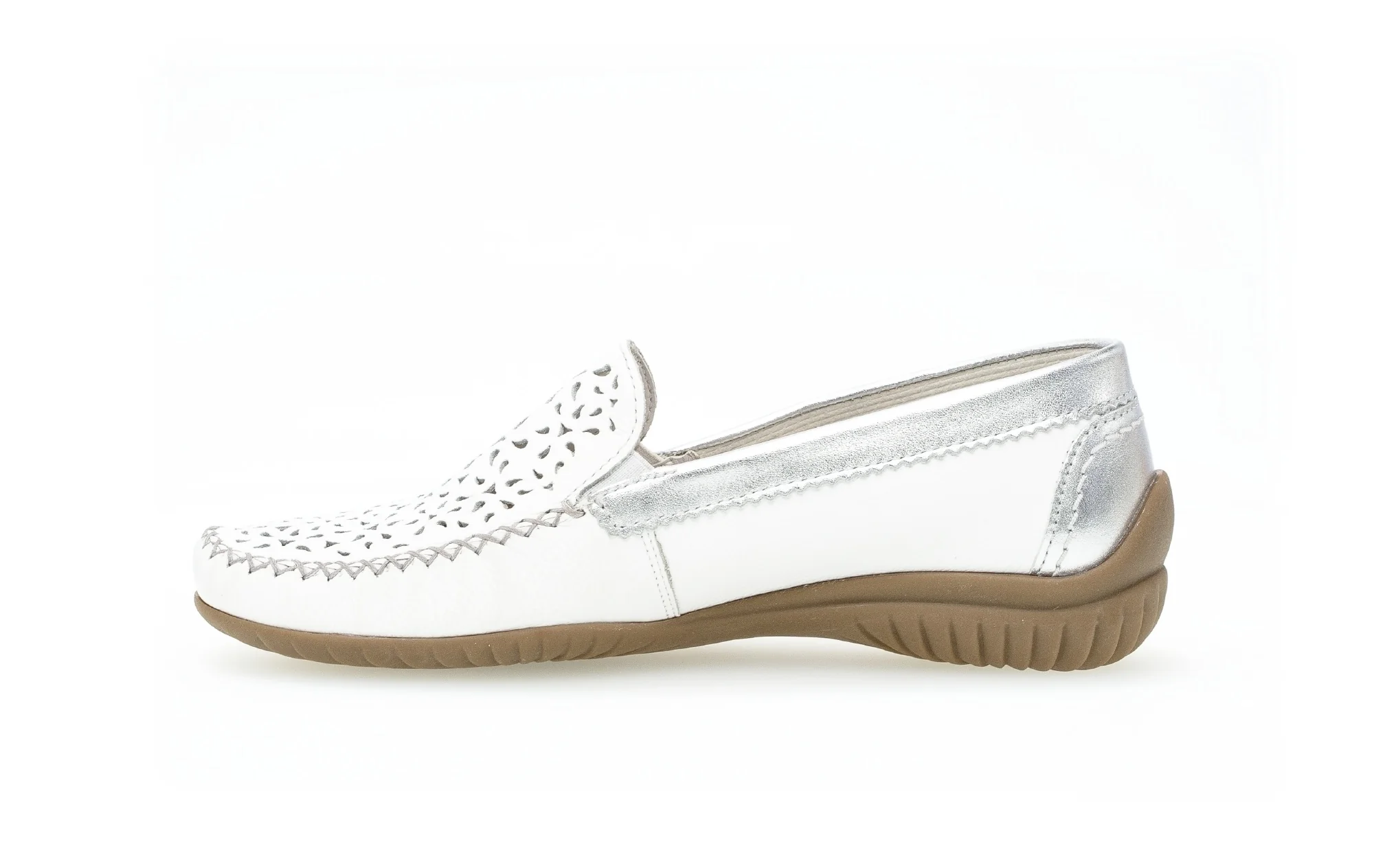 Mocassins blancs en cuir lisse - Image 2
