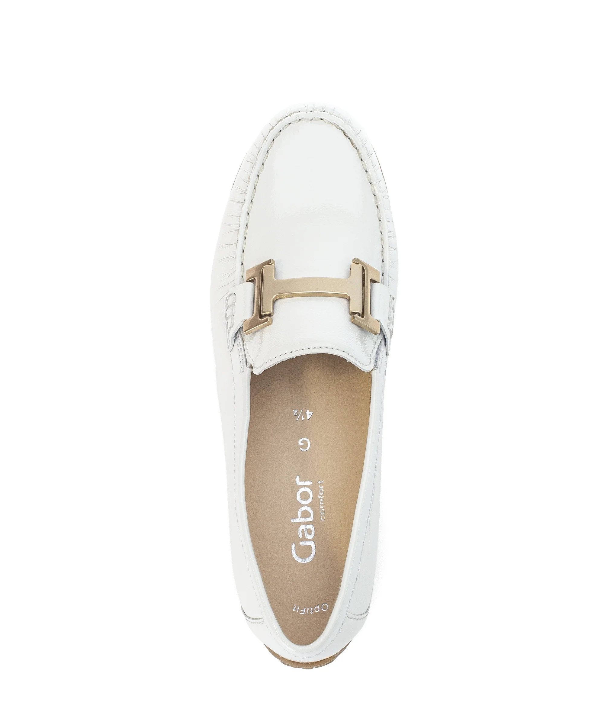 Mocassins blancs en cuir vernis - Image 3