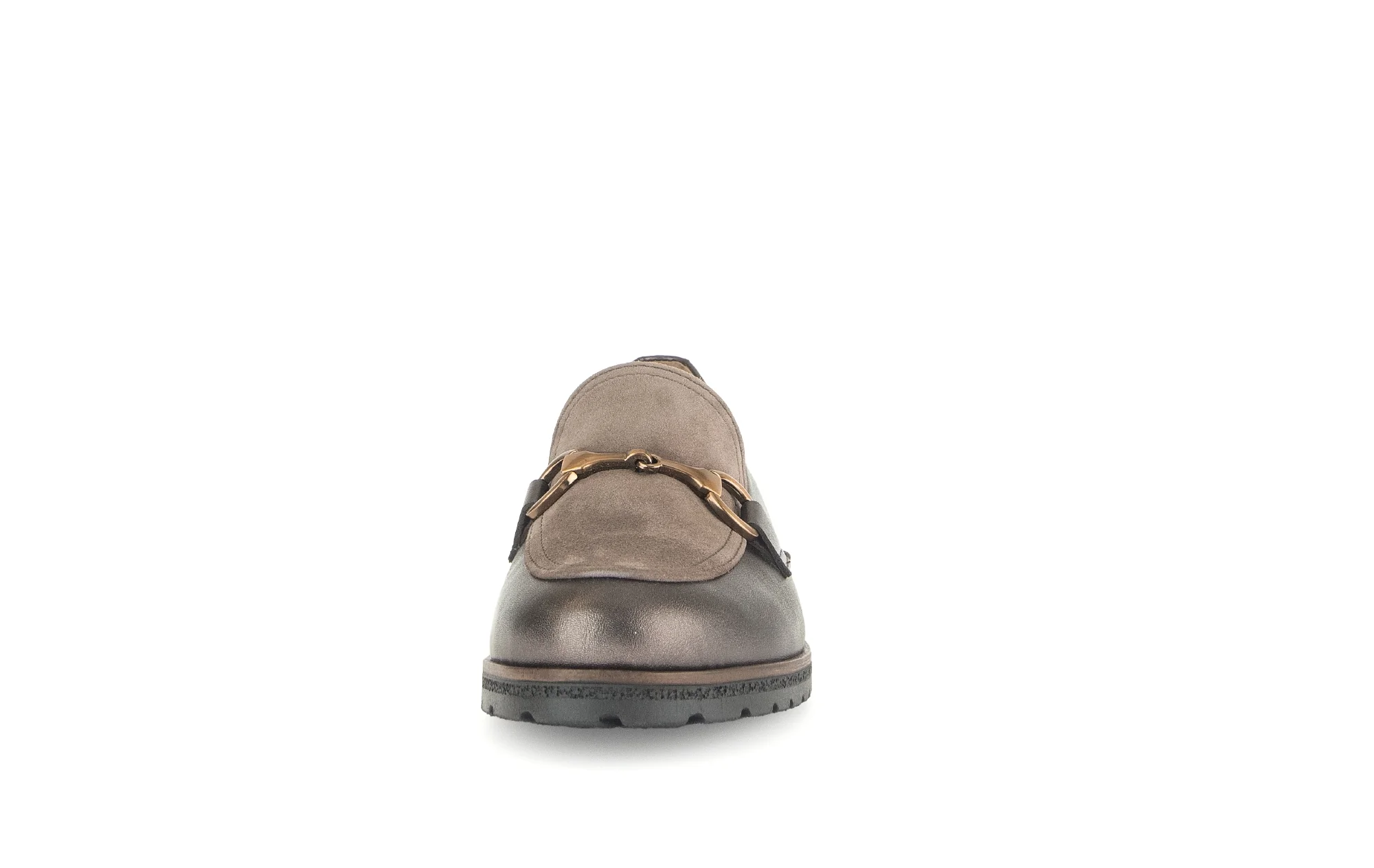 Mocassins bronze en cuirs combinés - Image 4